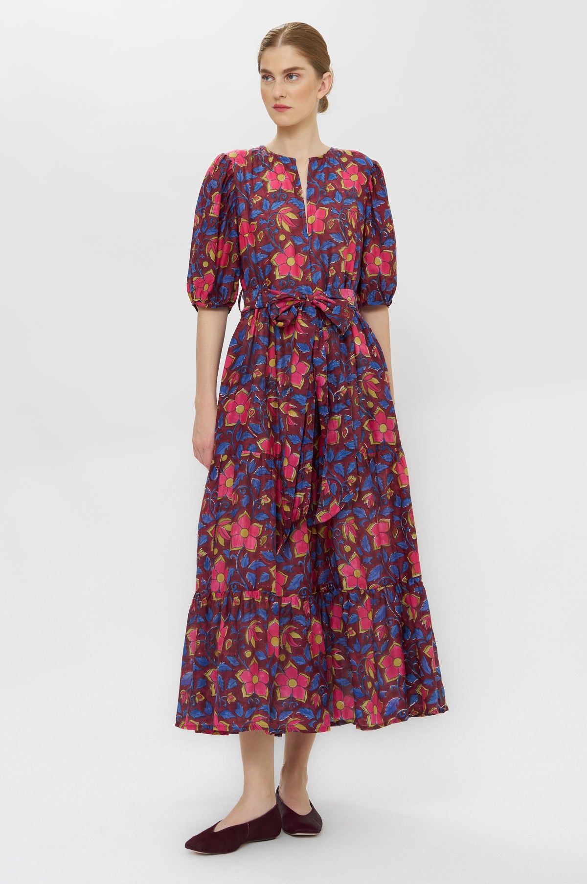 Puff Sleeve Maxi- Kildare Plum