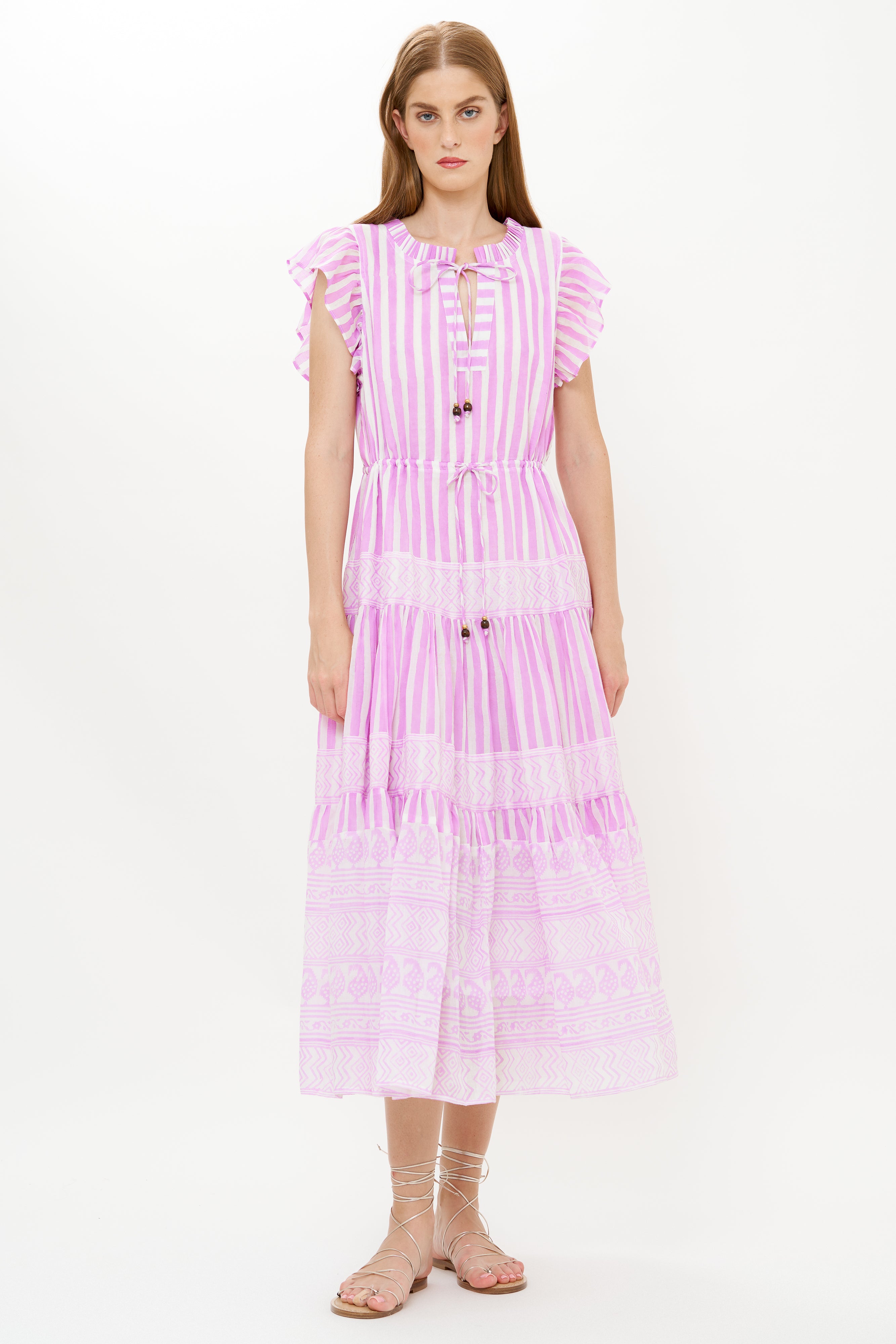 Cinched Flirty Midi- Santorini Lilac
