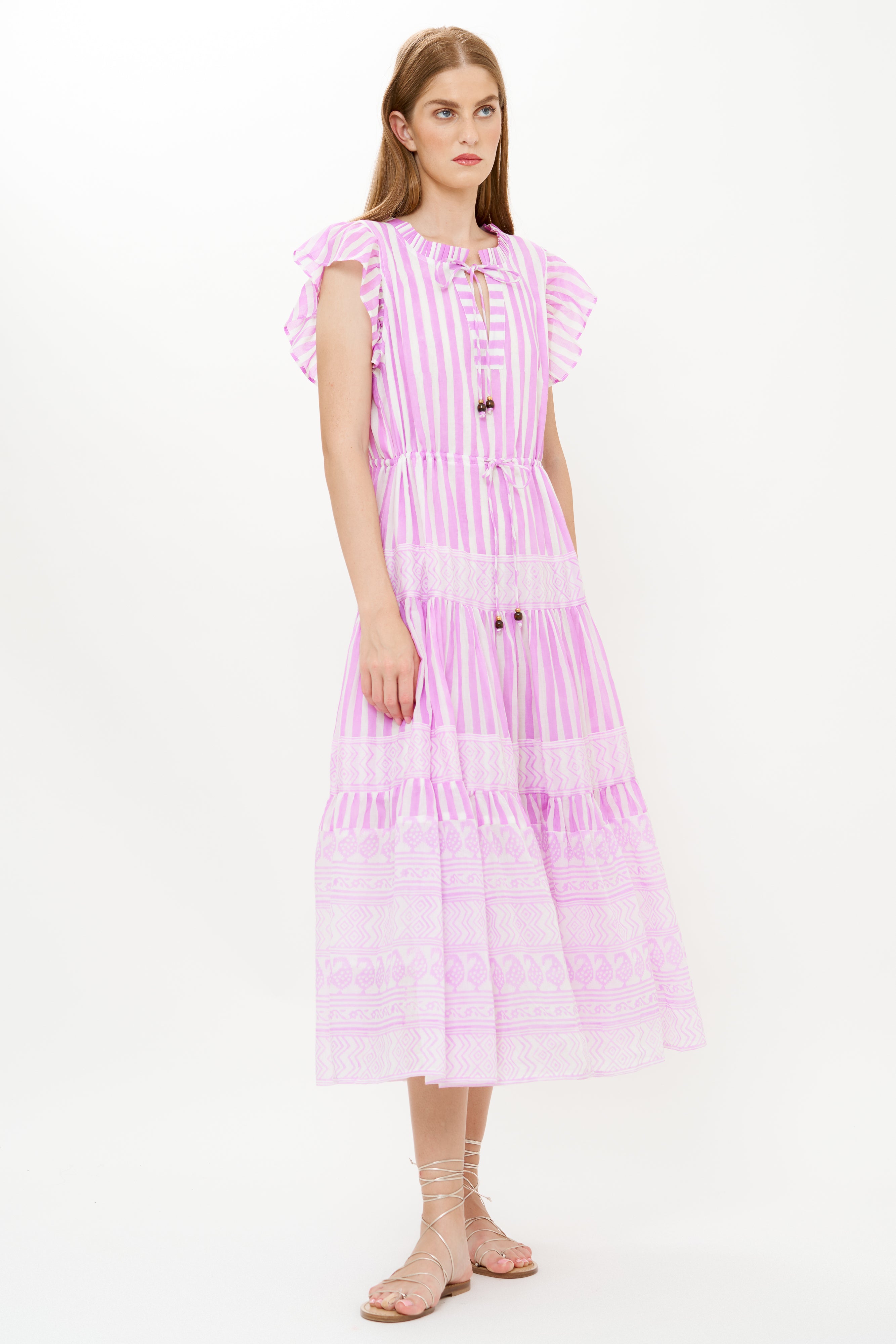 Cinched Flirty Midi- Santorini Lilac