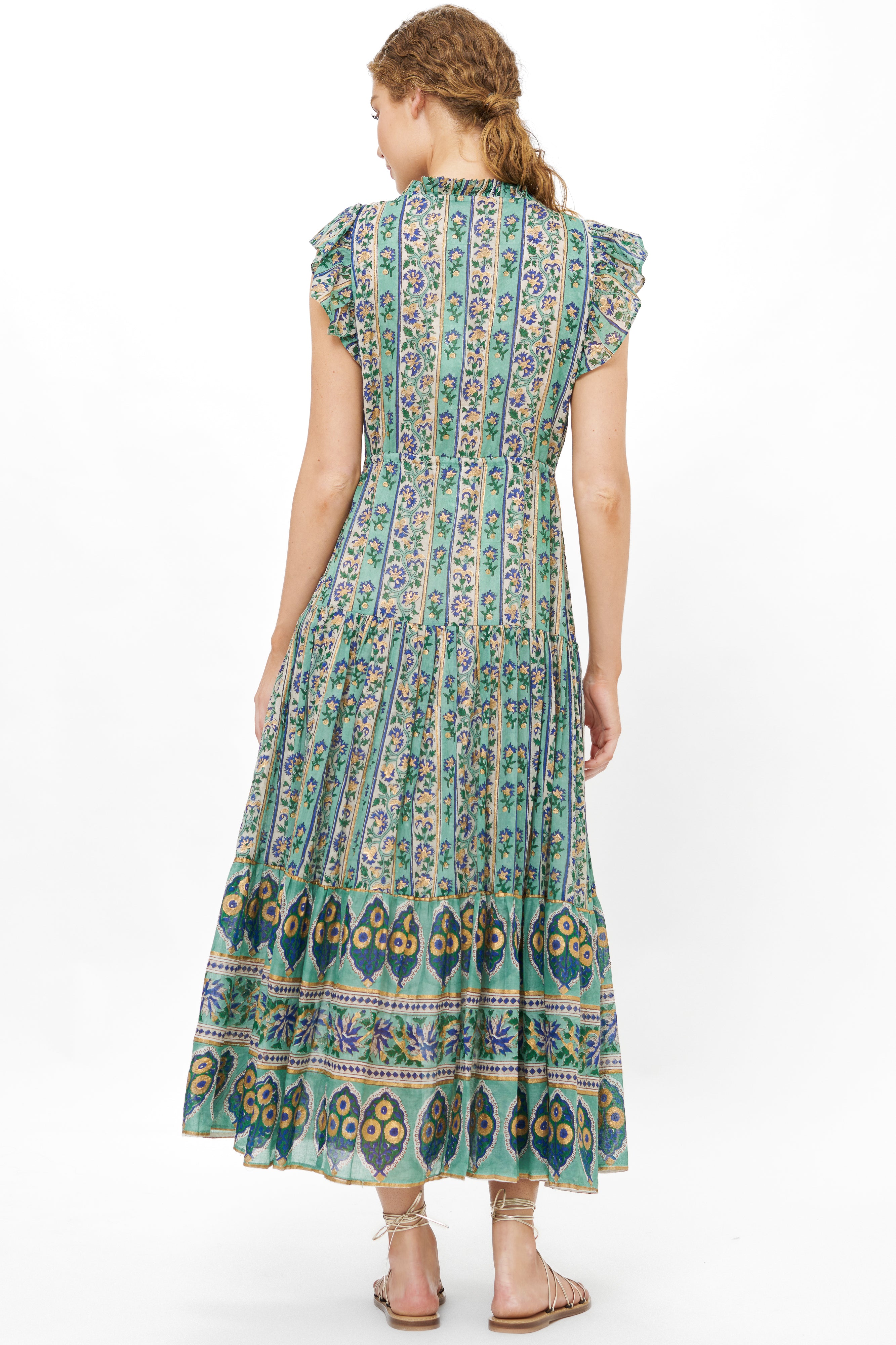 Cinched Flirty Midi- Taj Aqua