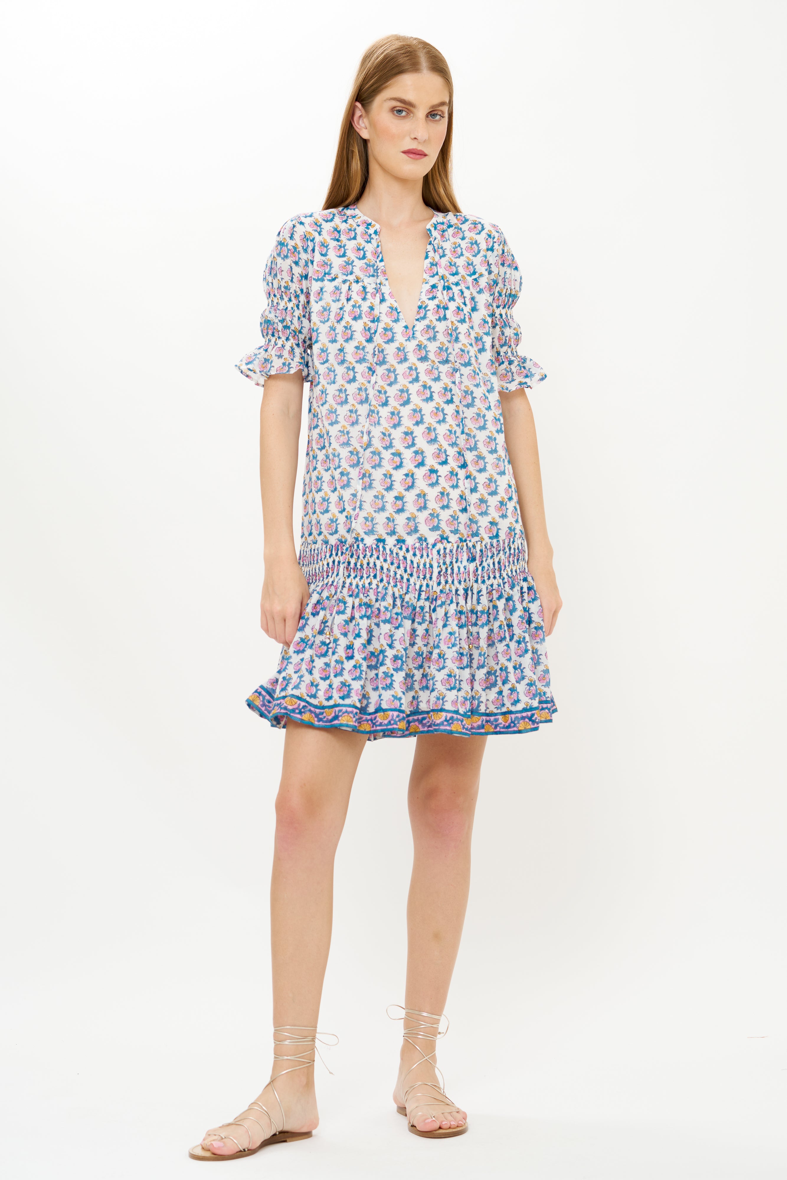 Smocked Drop Mini- Crocus Blue