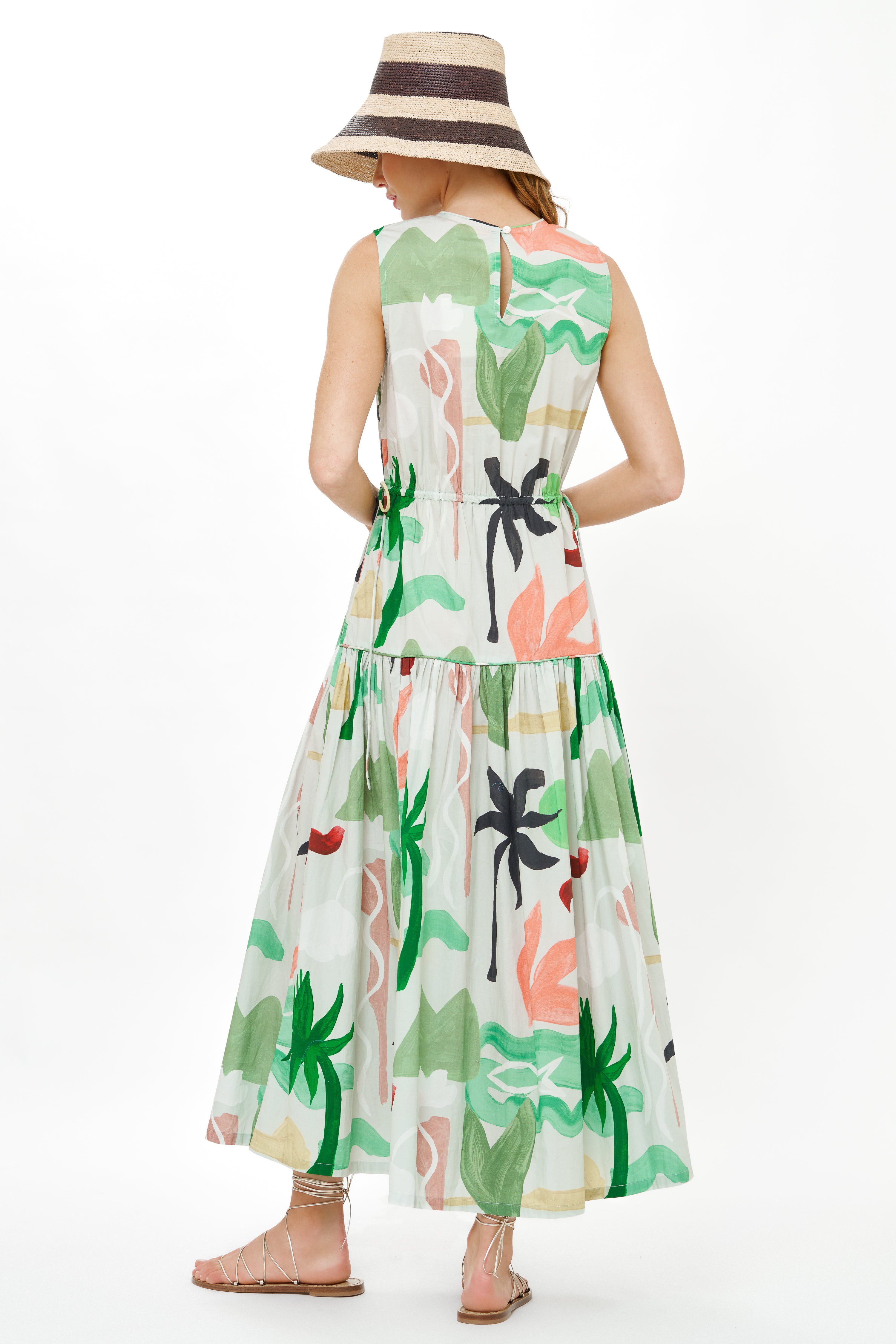 Sleeveless Piped Maxi- Paradiso Petal