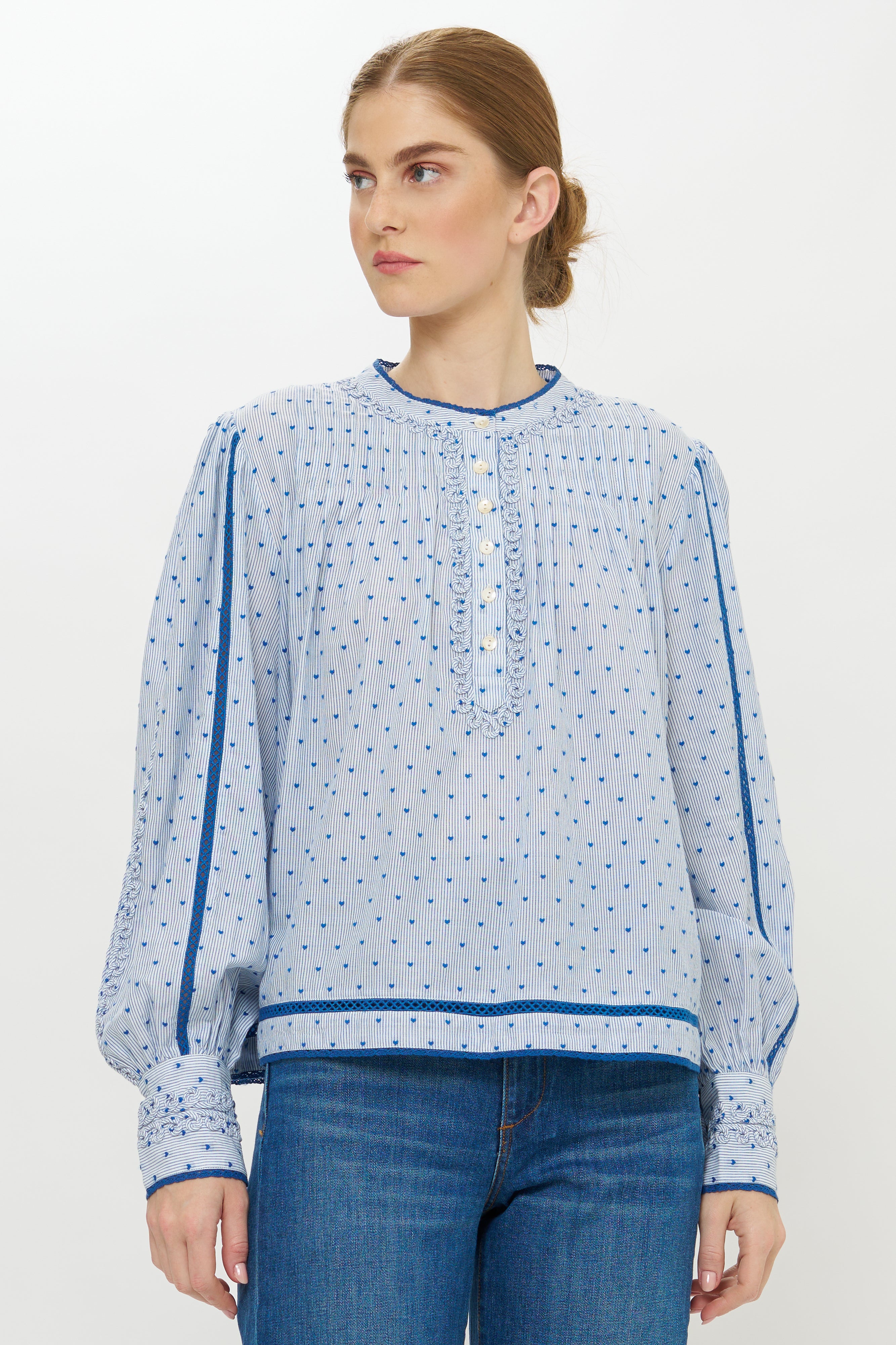 Cordelia Top- Lyon Blue