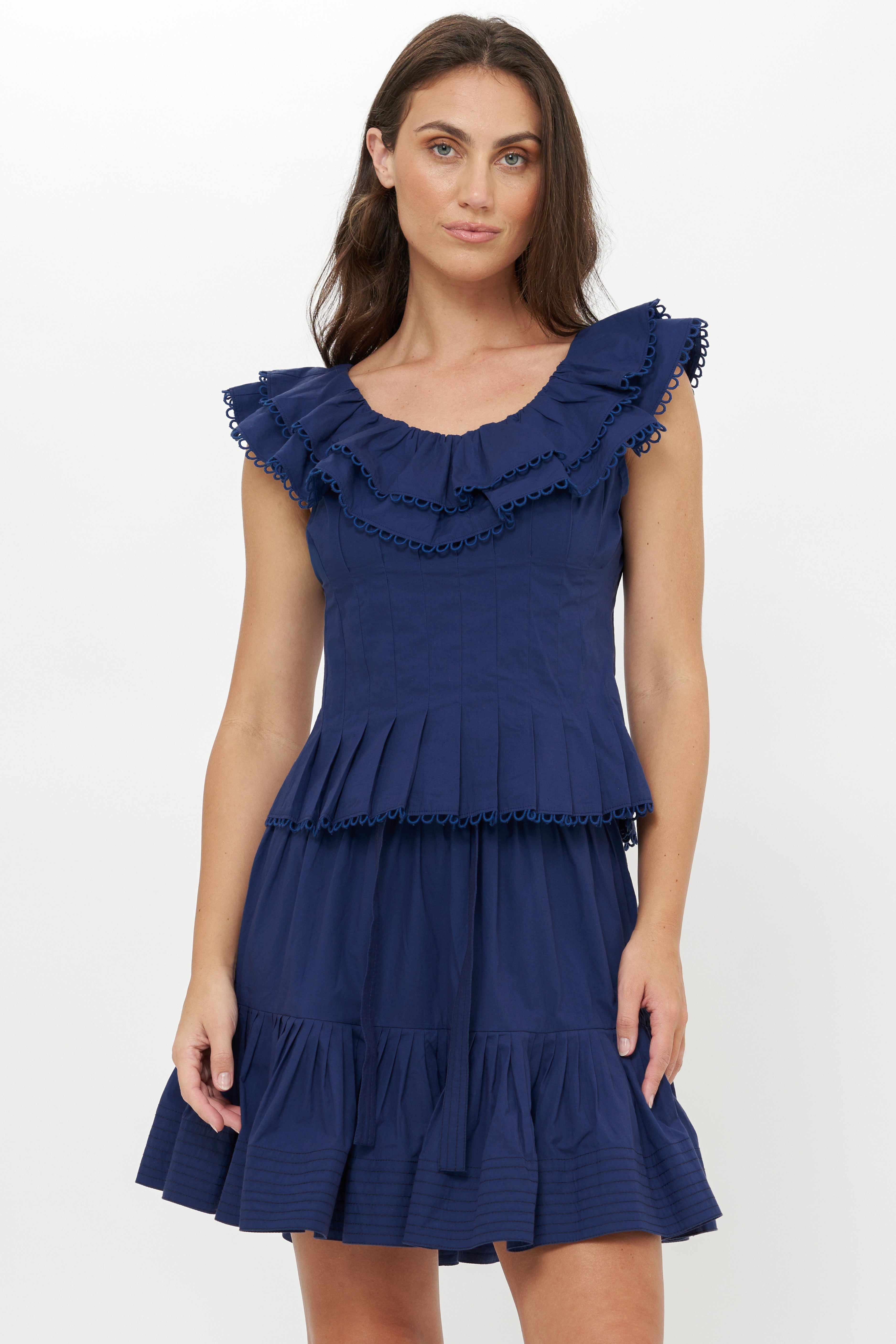 Ginny Mini Skirt- Tisbury Navy