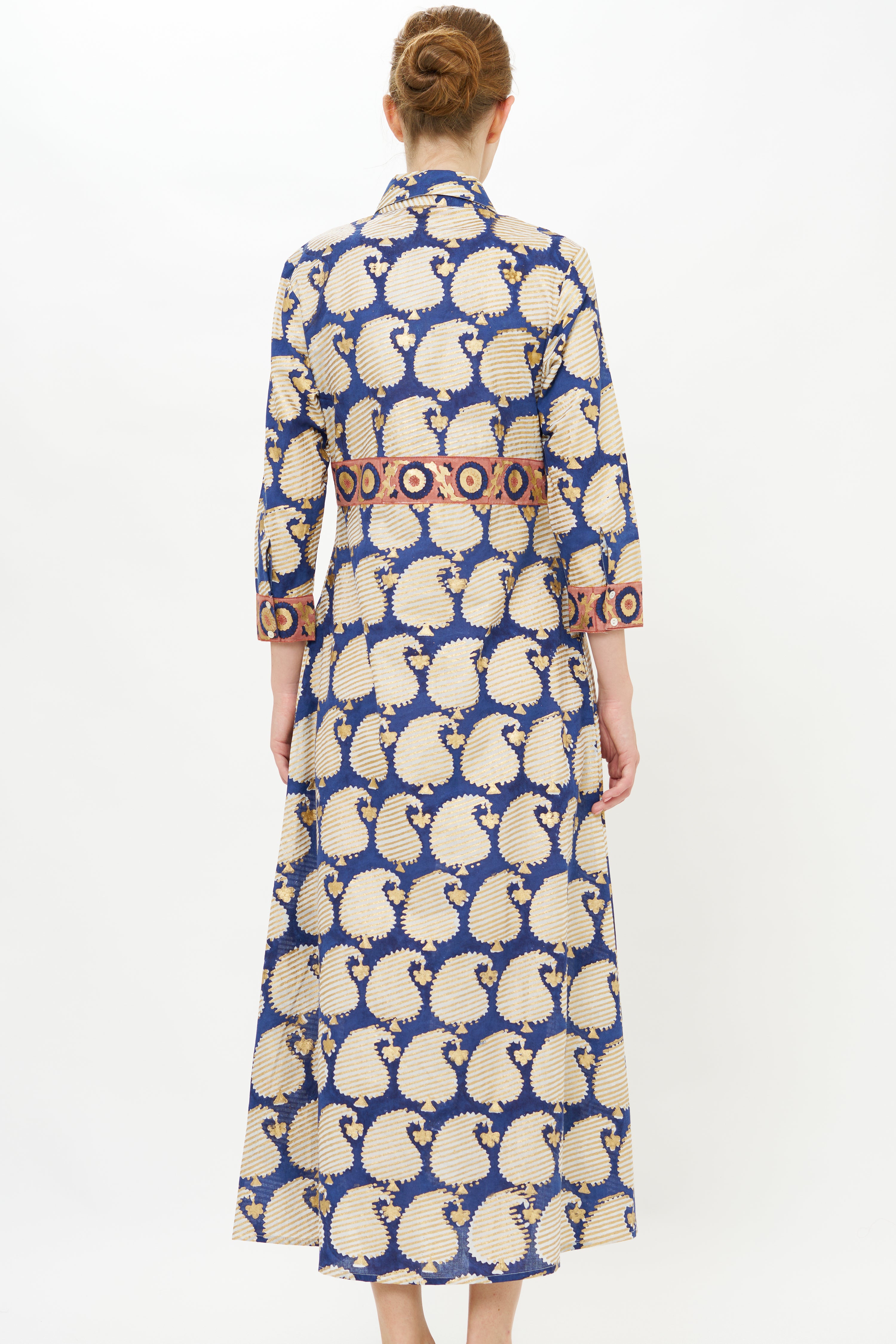 Shirt Dress Maxi- Agra Navy