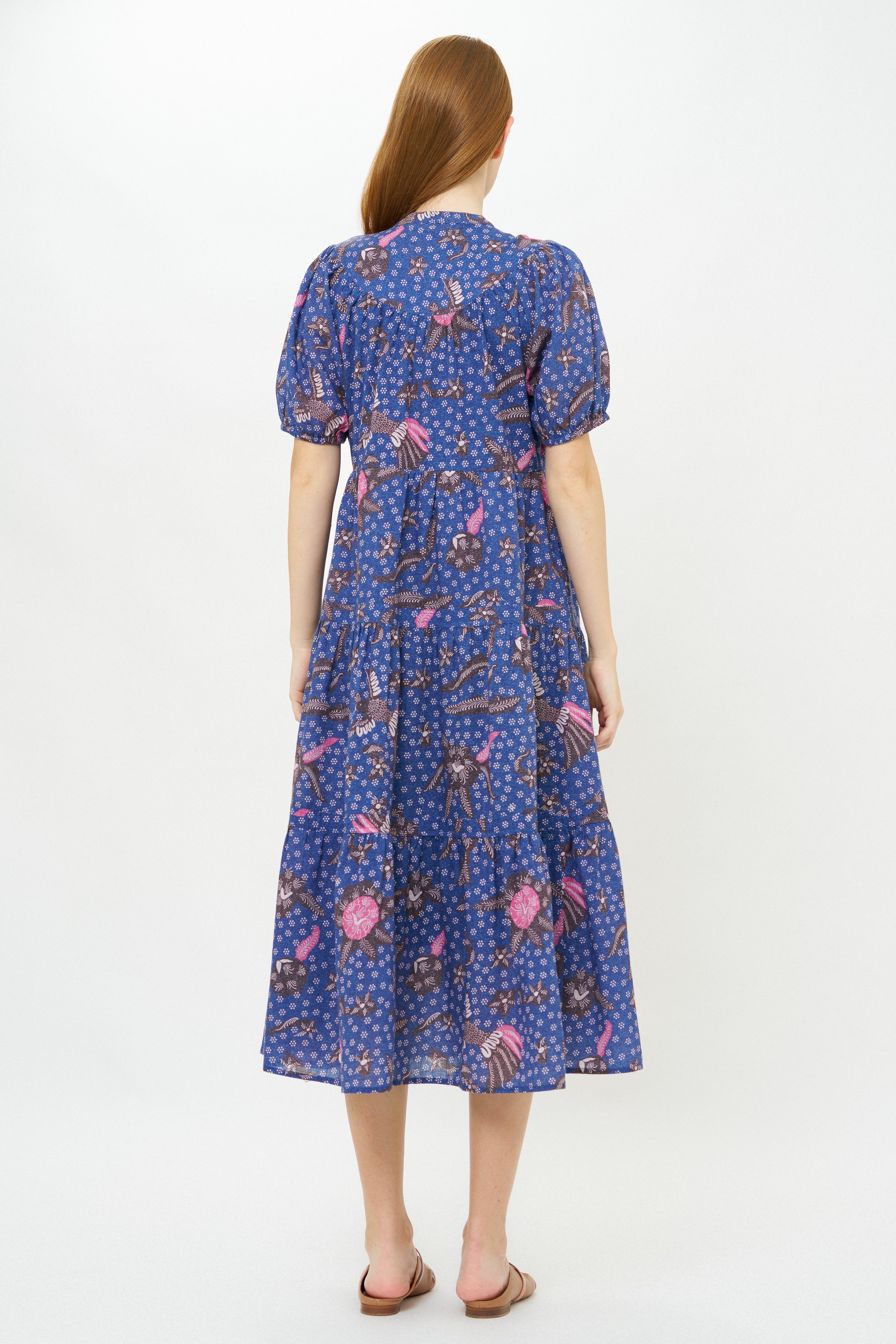 Scoop Tiered Midi- Bali Navy