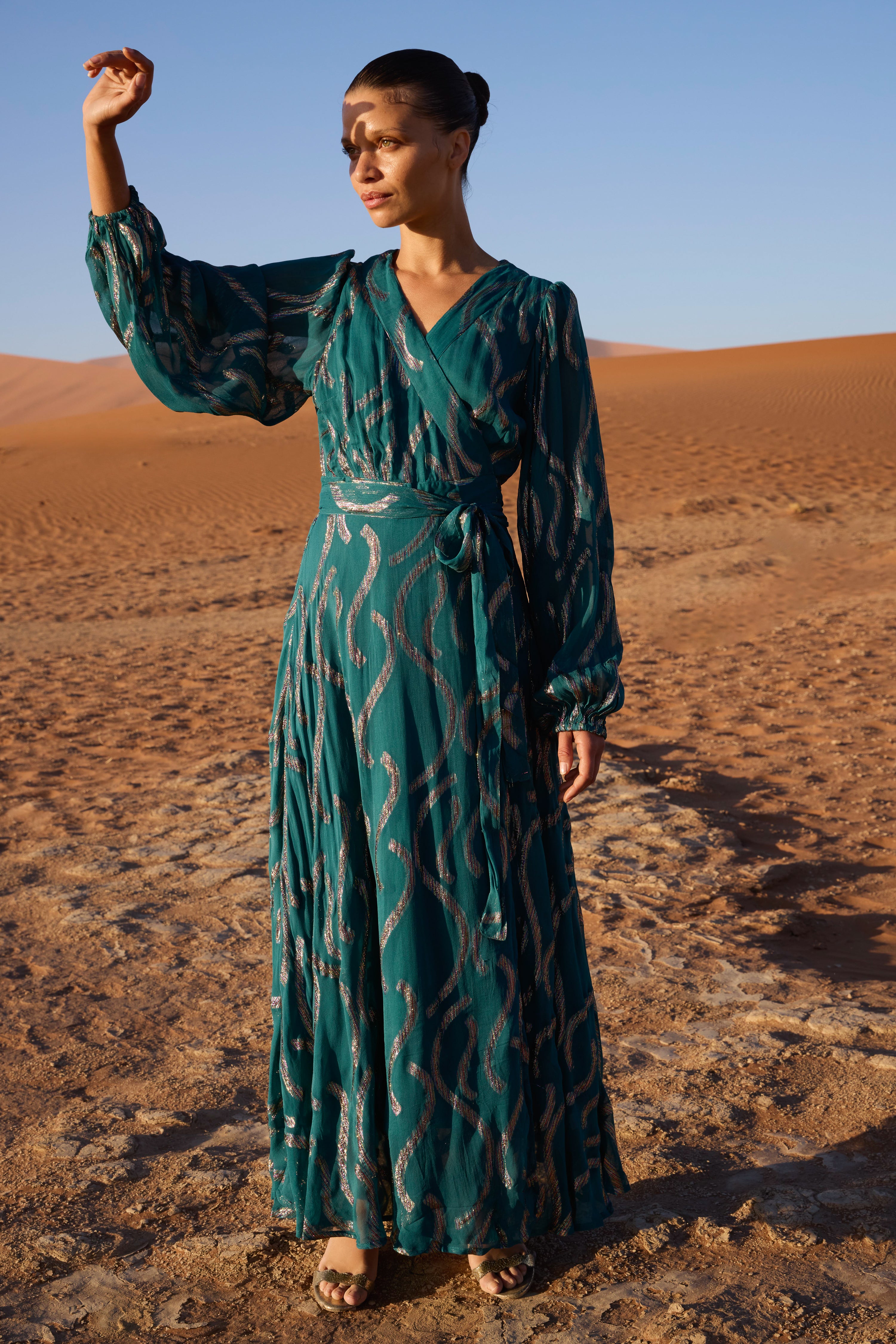 Wrap Dress- Borealis Jade