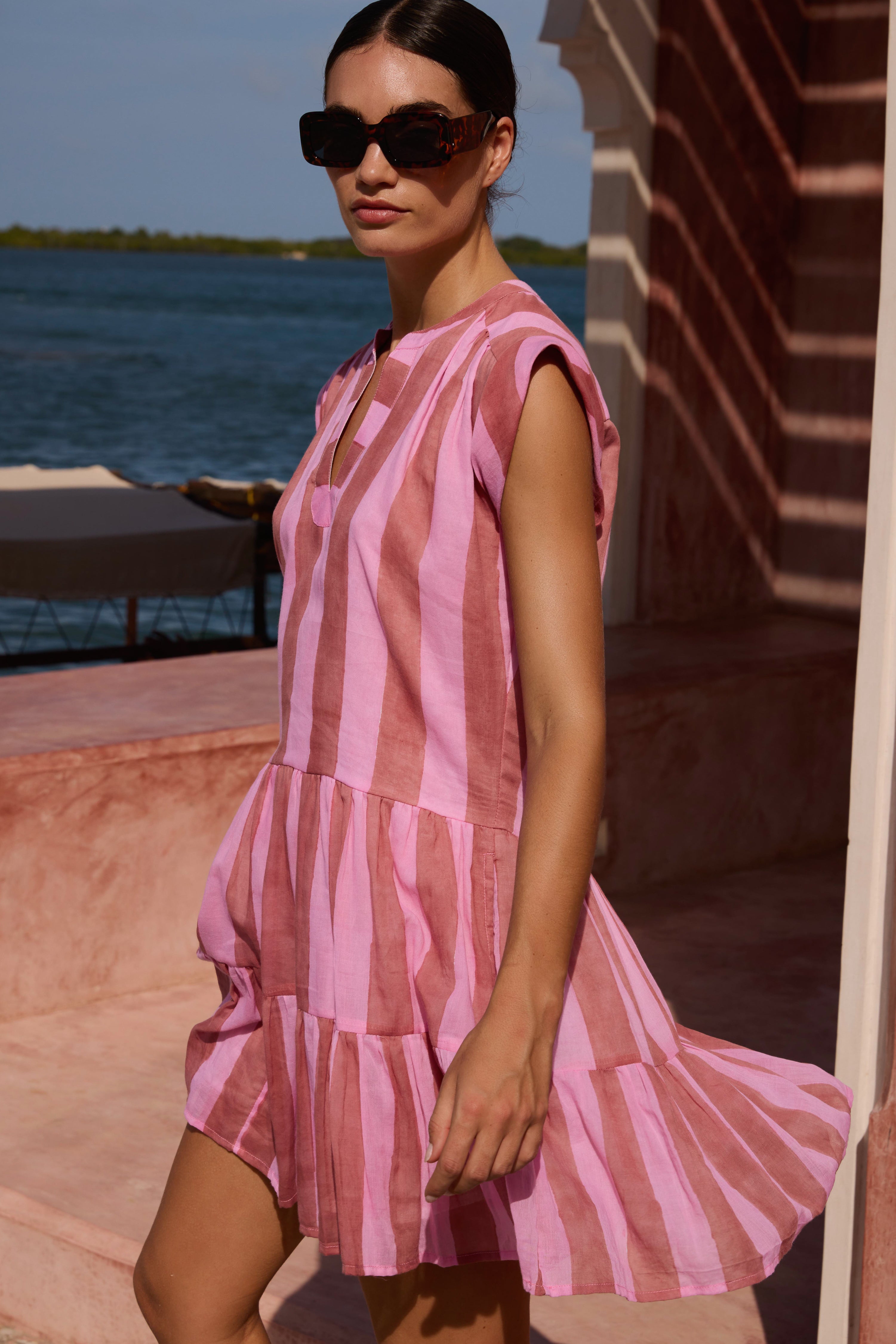 Roll Sleeve- Cabana Rhubarb