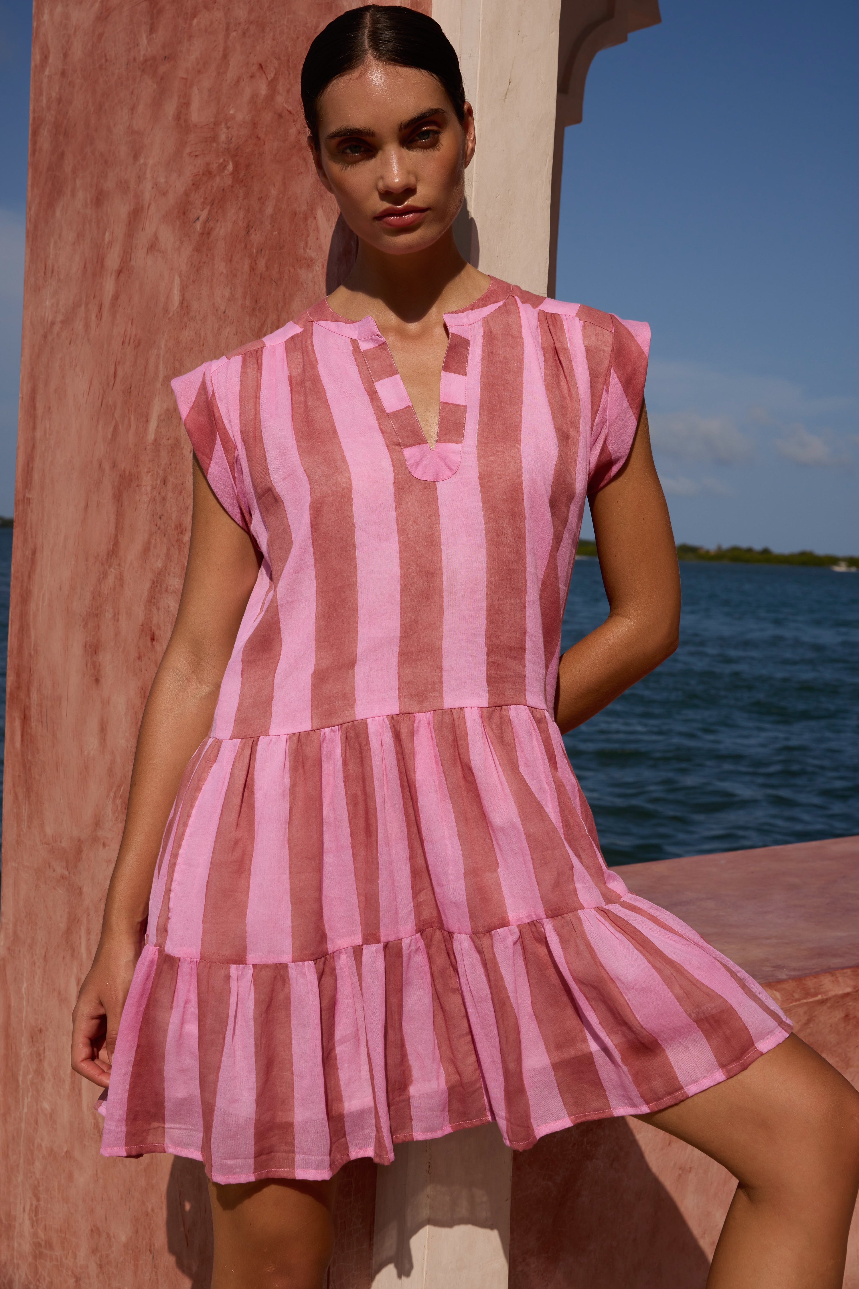 Roll Sleeve- Cabana Rhubarb