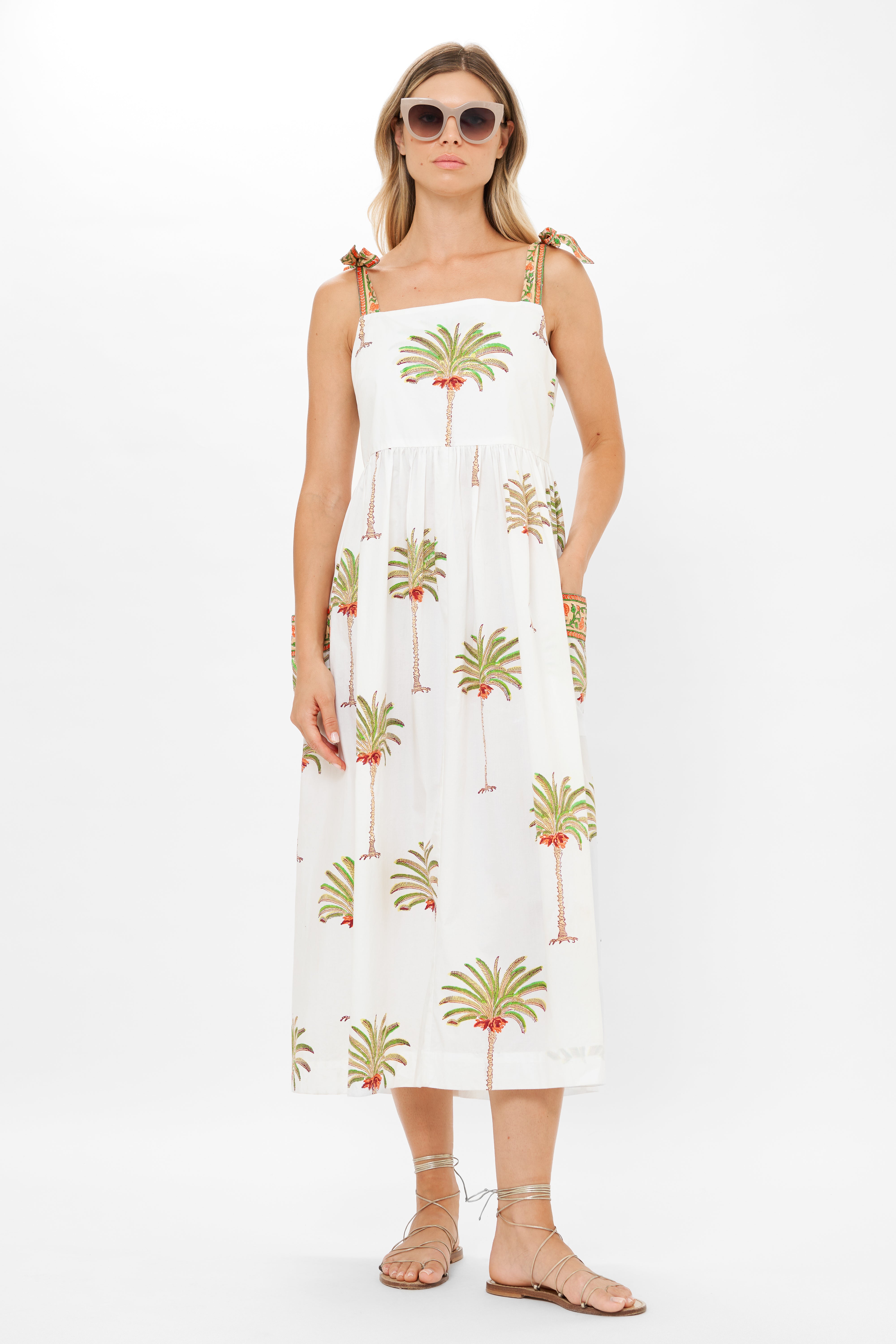 Tie Strap Pocket Midi- Canary Green