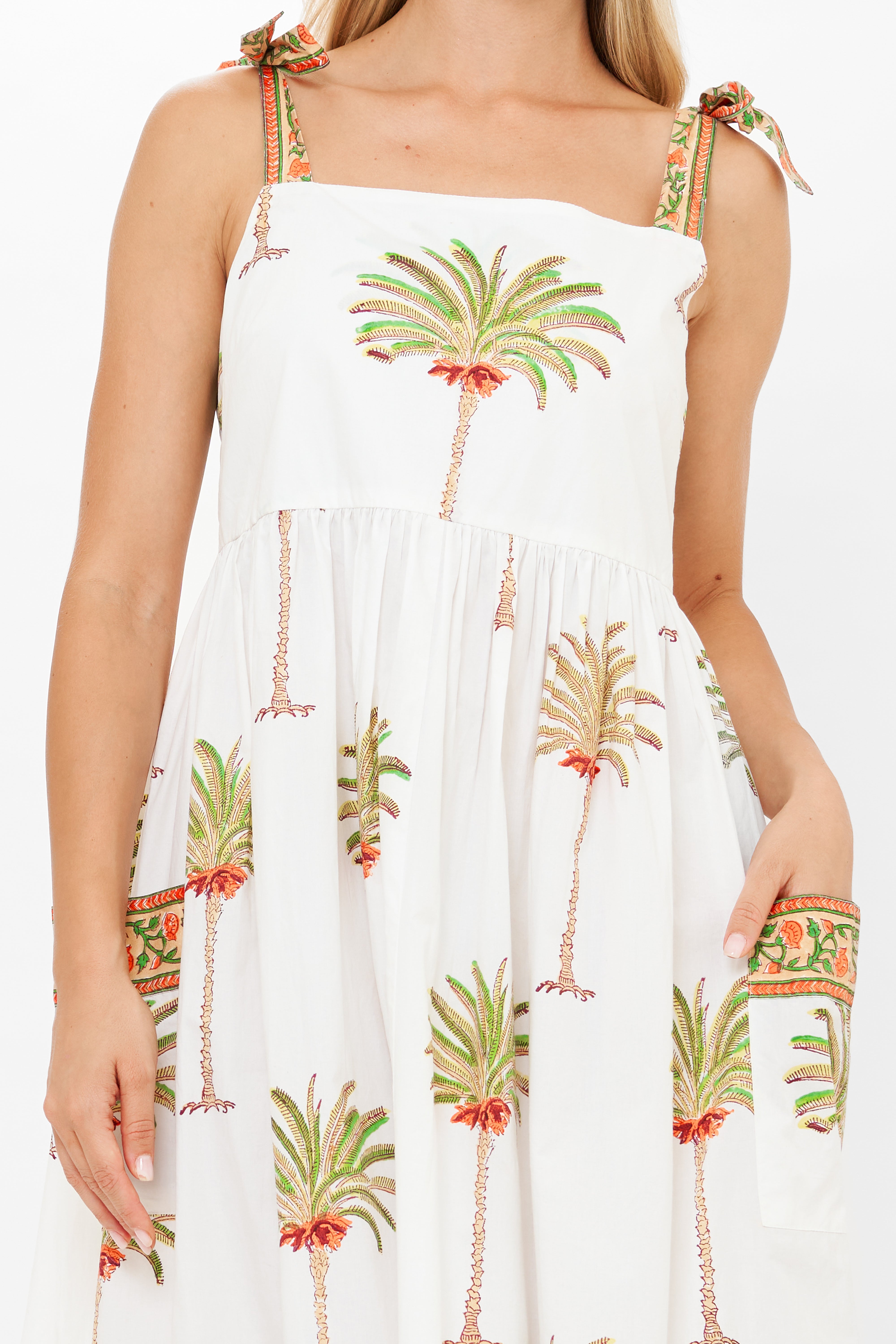 Tie Strap Pocket Midi- Canary Green