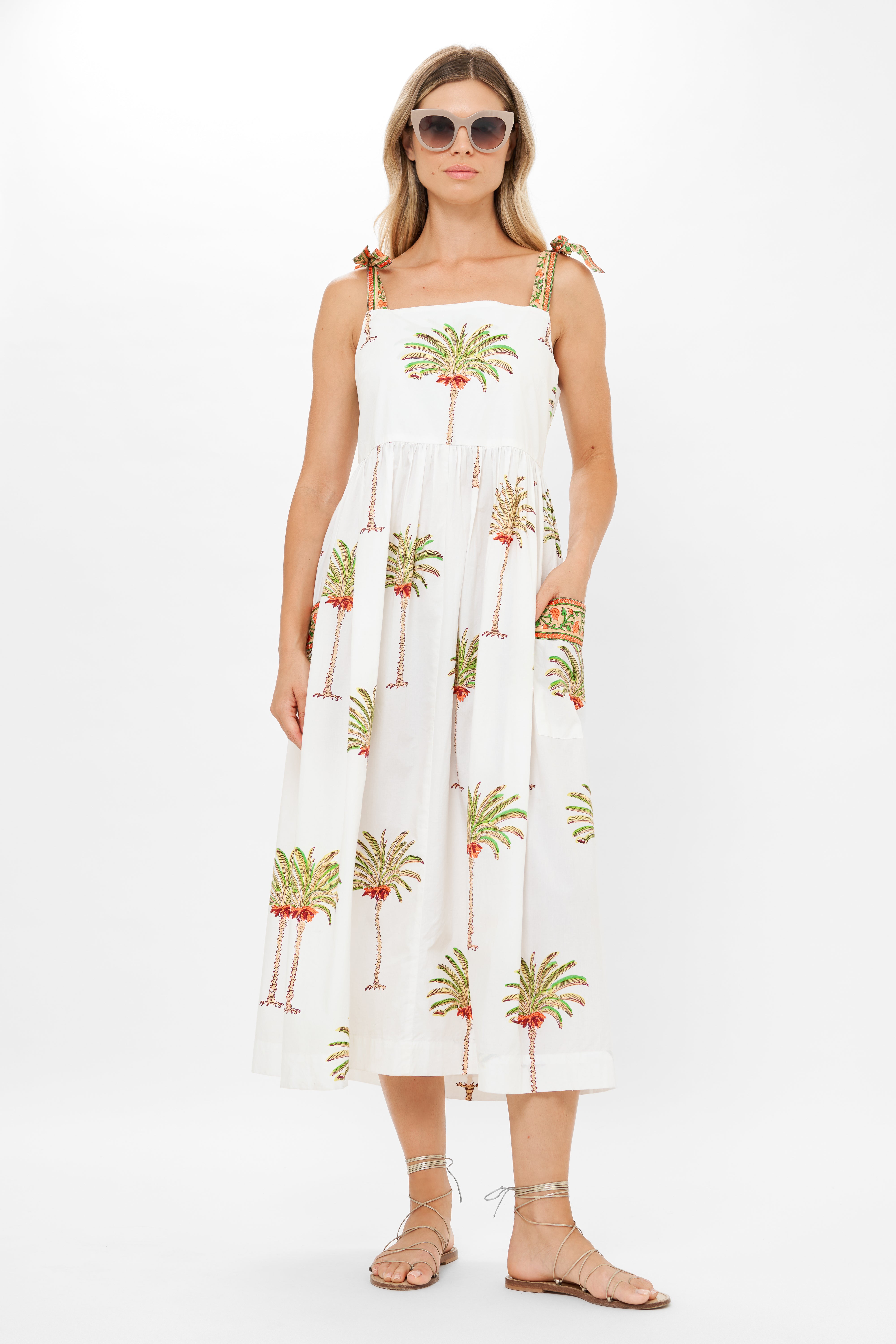 Tie Strap Pocket Midi- Canary Green