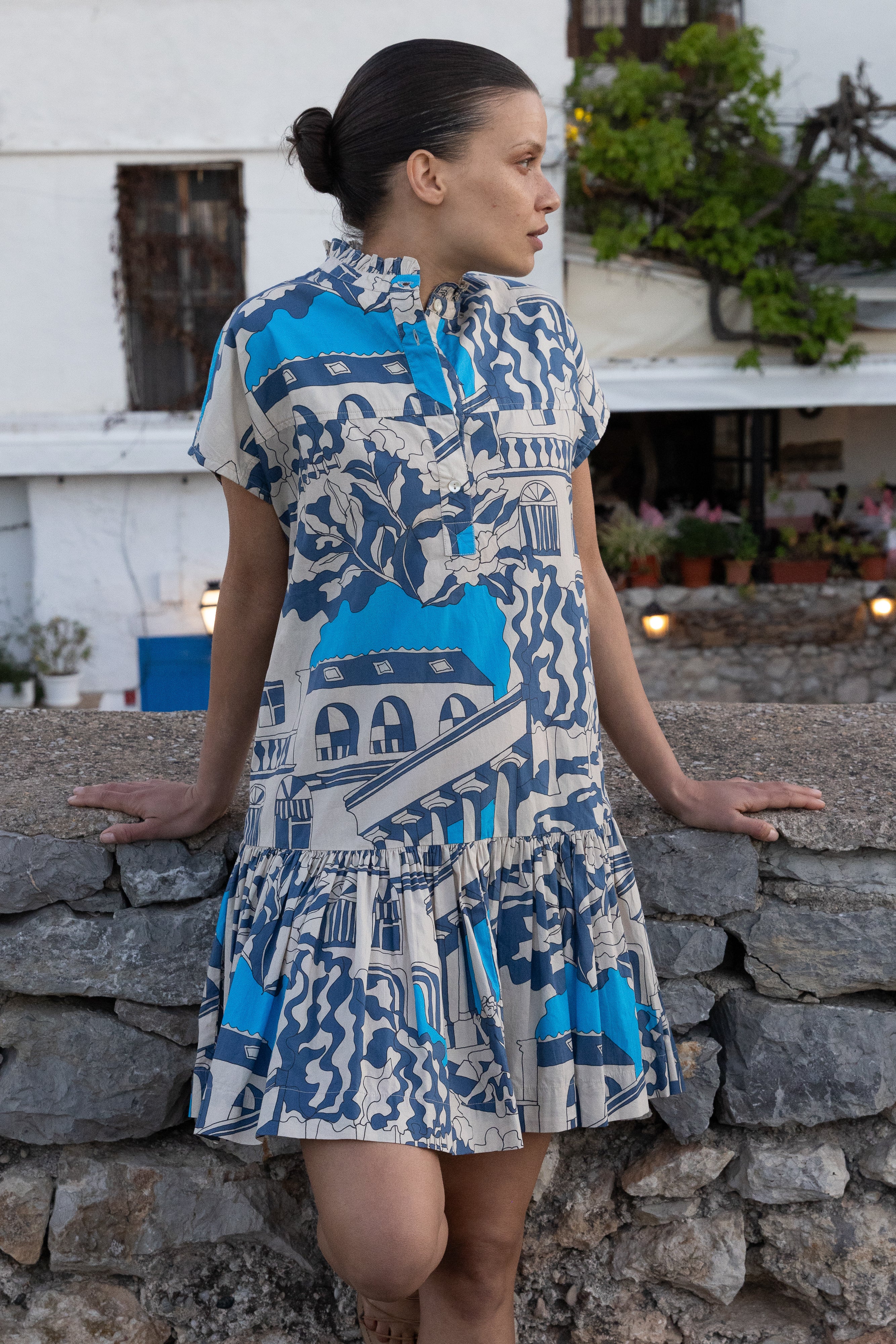 Cap Sleeve Mini- Roma Blue