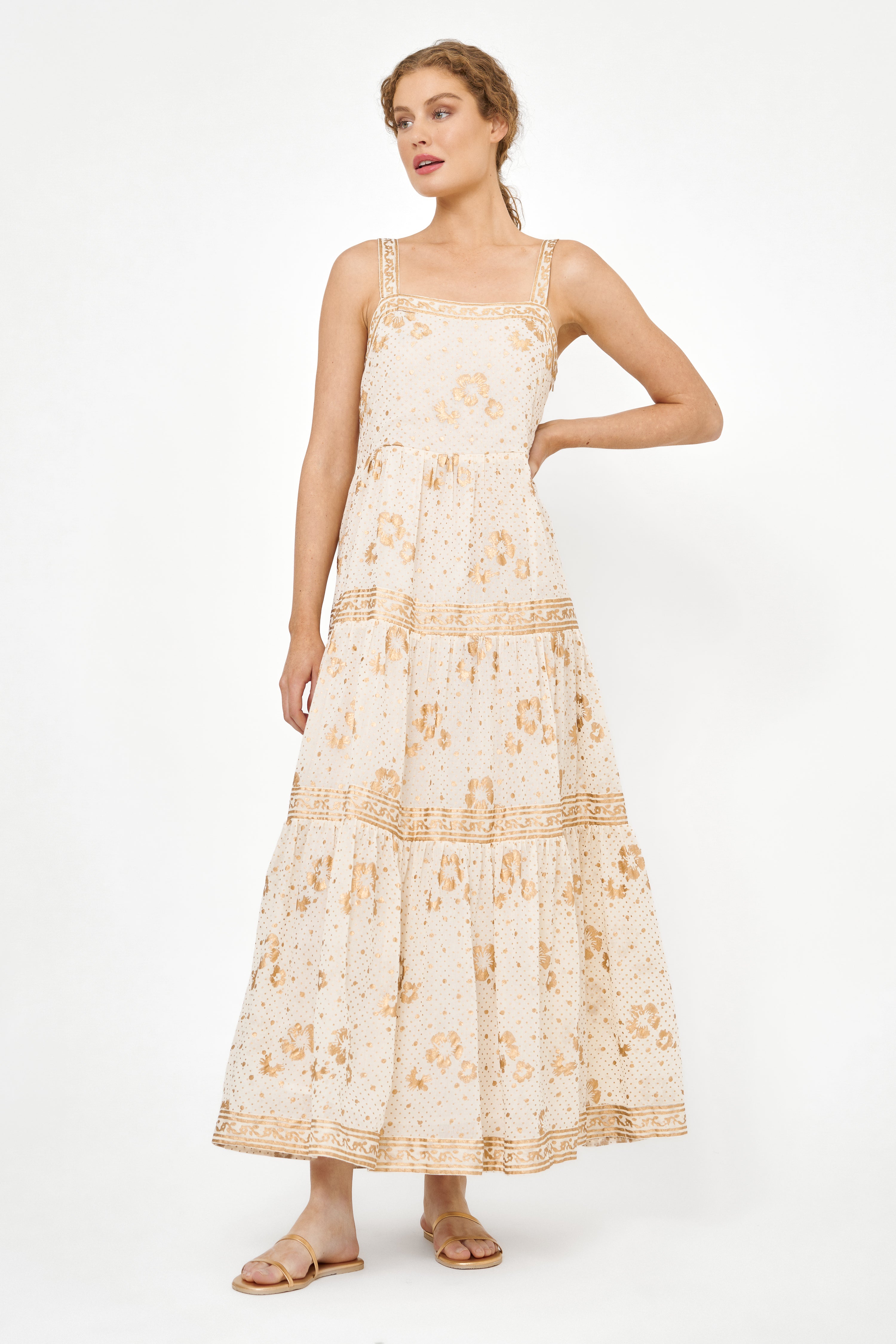 Strappy Maxi- Carlin Cream Gold