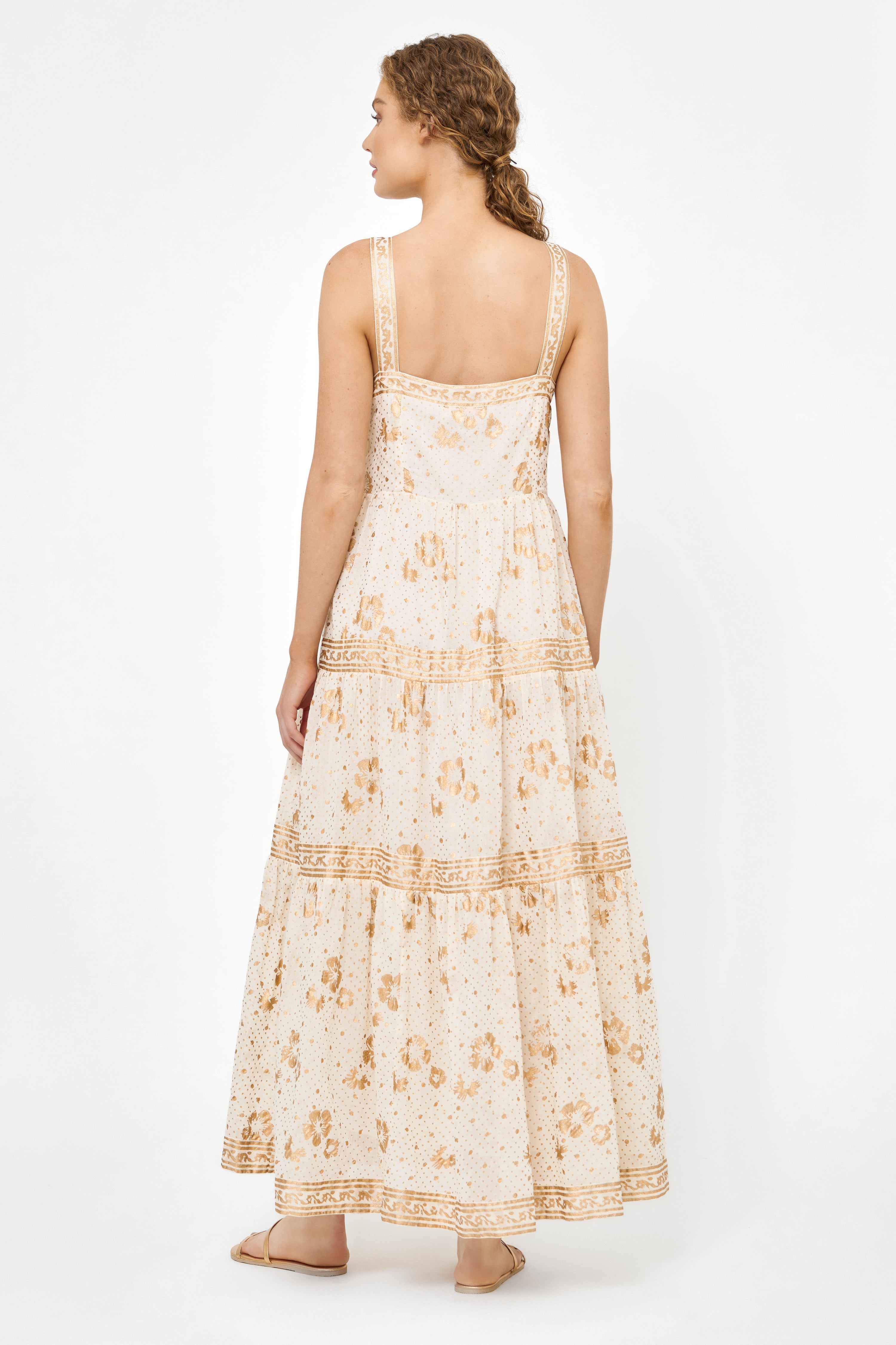 Strappy Maxi- Carlin Cream Gold