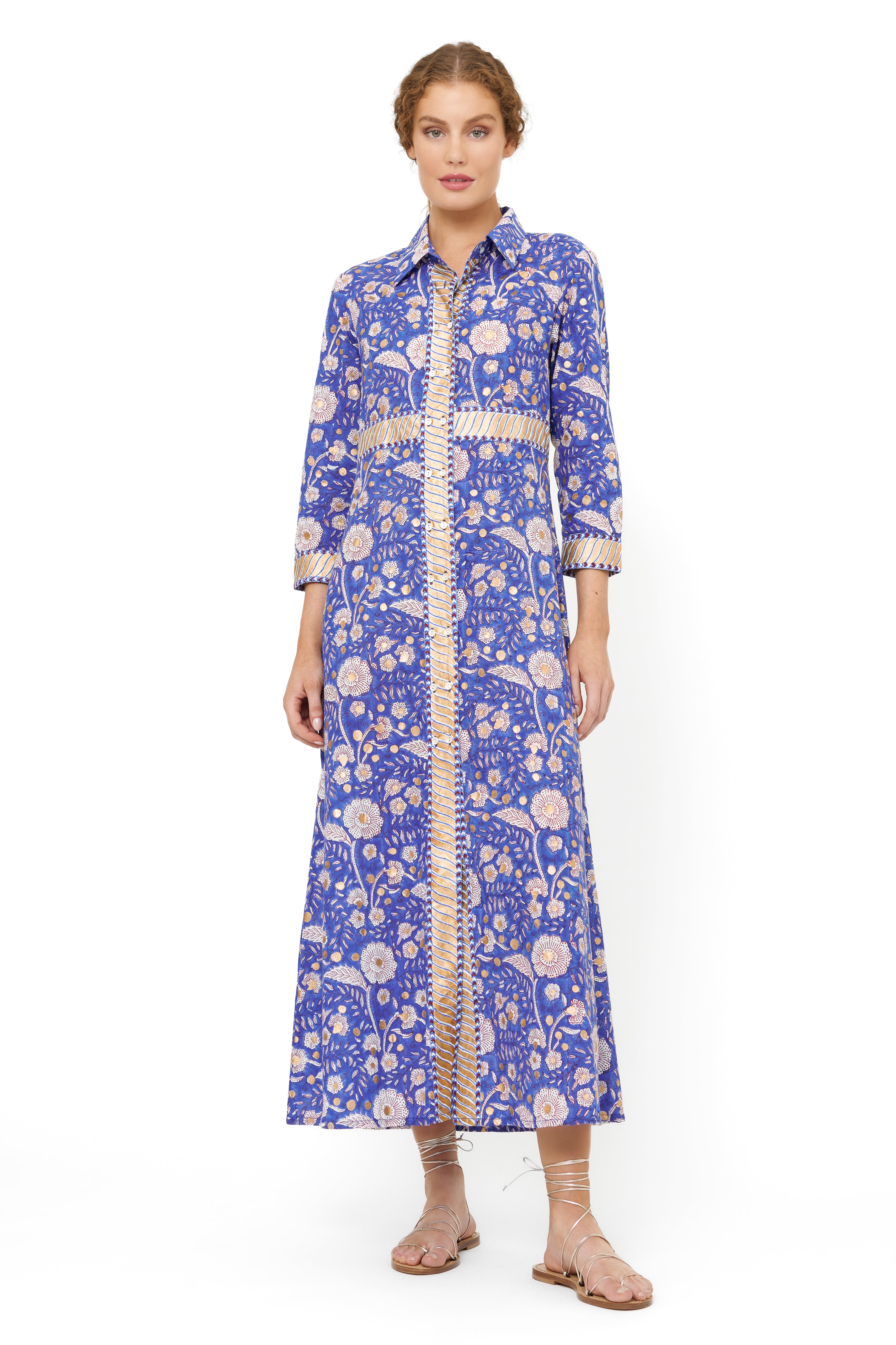 Shirt Dress Maxi- Carolina Cobalt