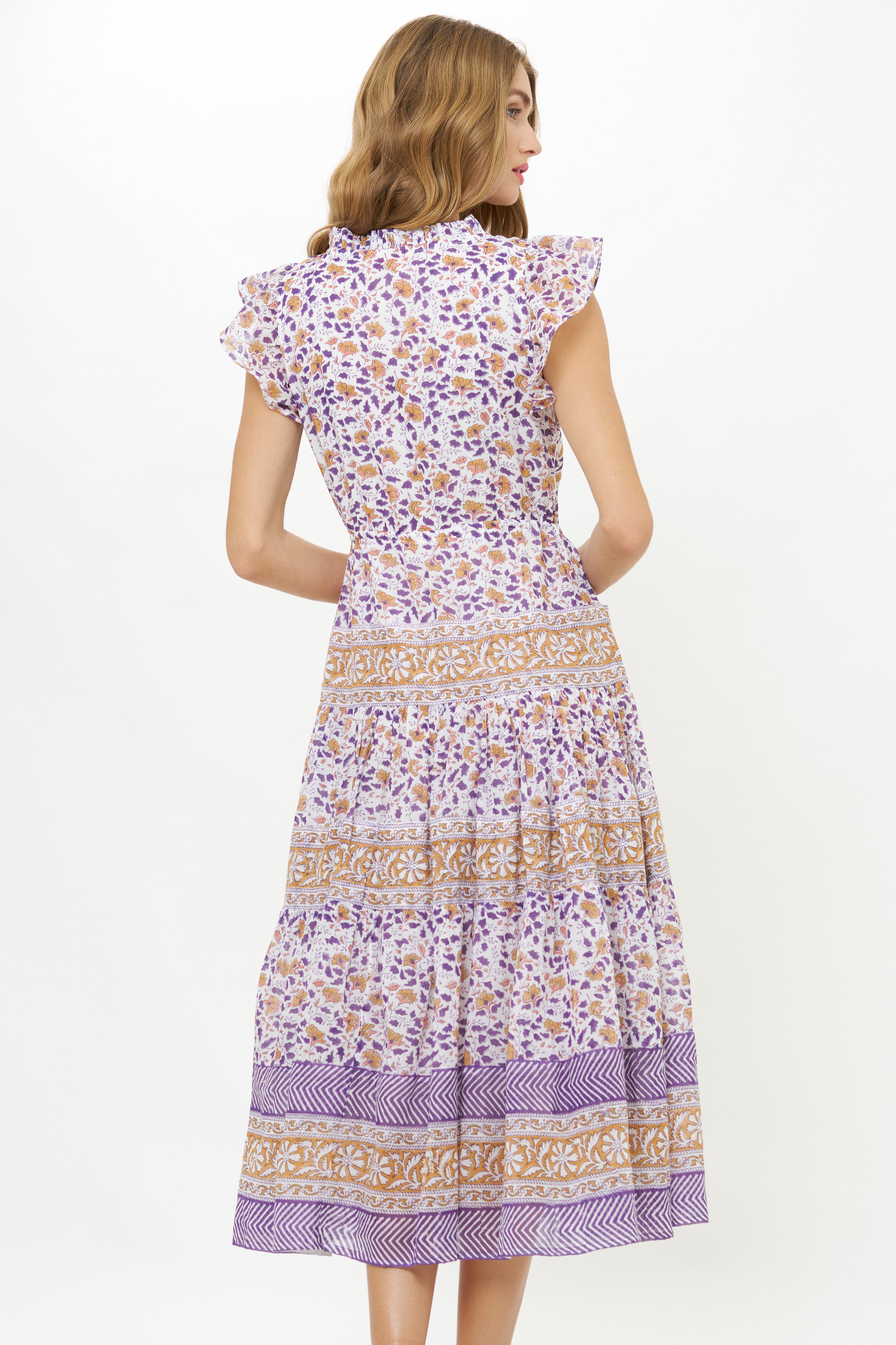 Cinched Flirty Midi- Cotswold Navy