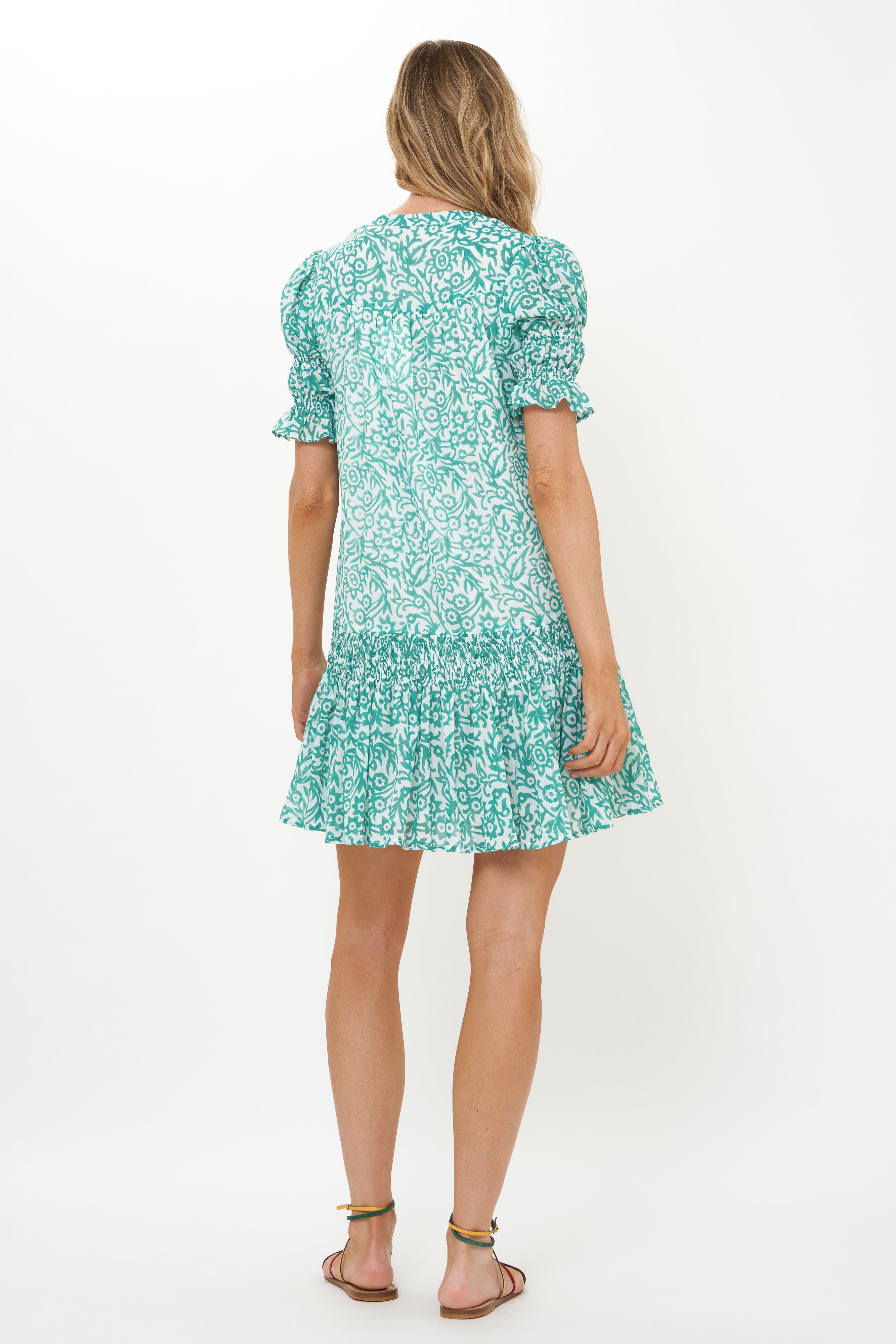 Smocked Drop Mini- Cypress Jade