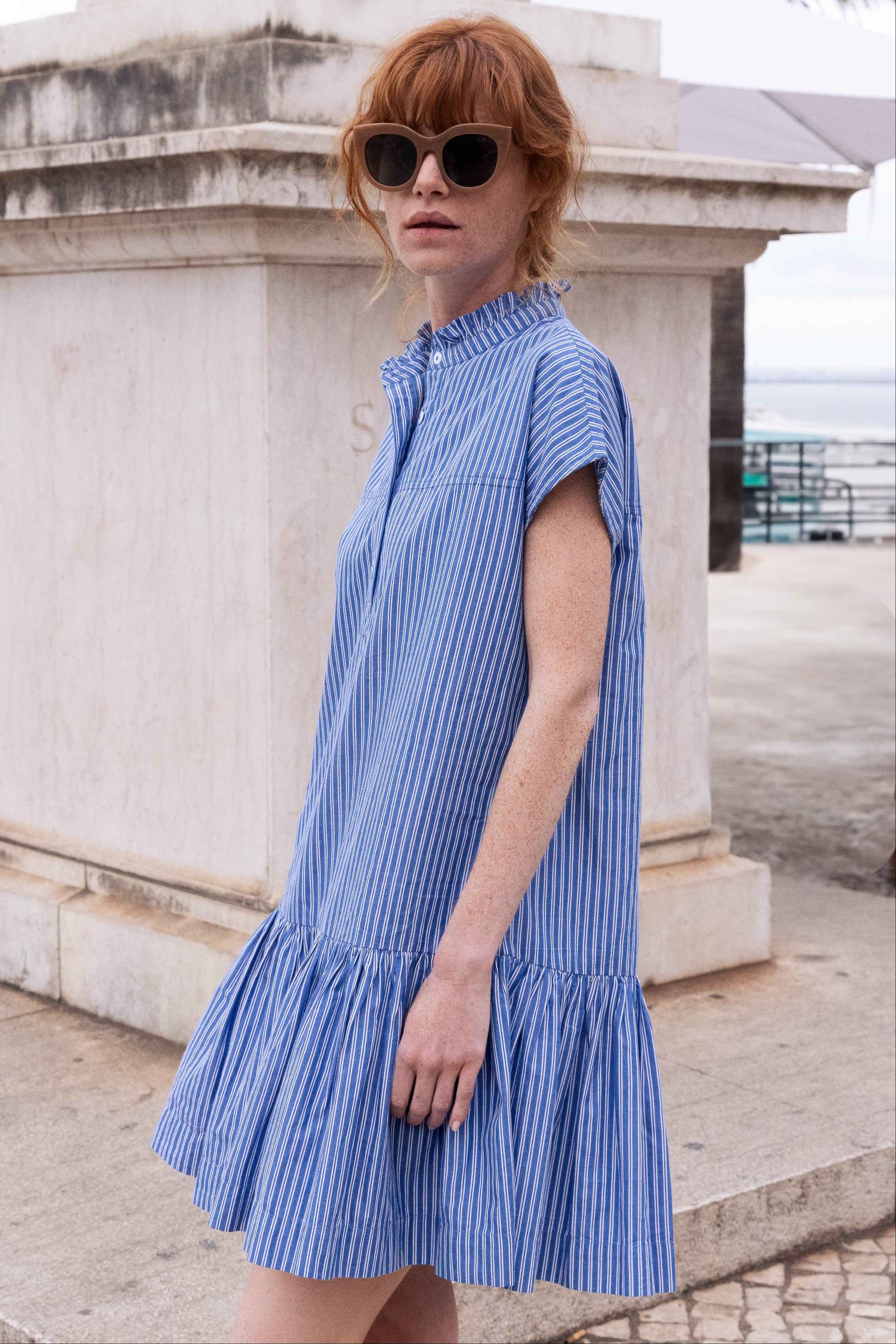 Cap Sleeve Mini- Devon Blue