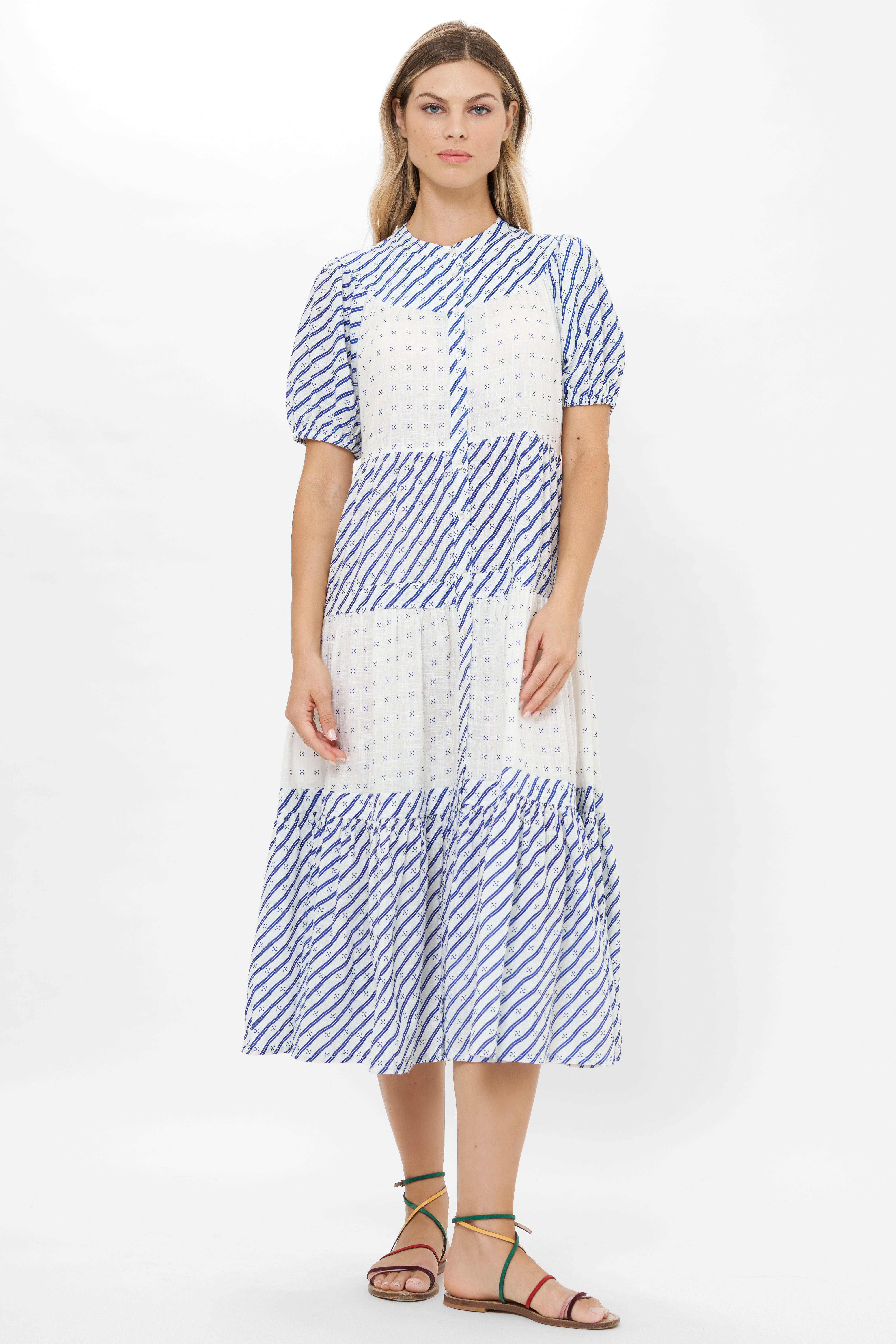 Scoop Tiered Midi- Dipsy Navy