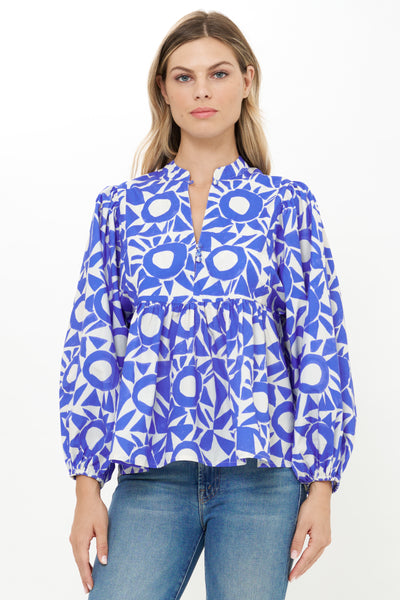 Mandarin Balloon Top- Eclipse Blue – OLIPHANTDESIGN