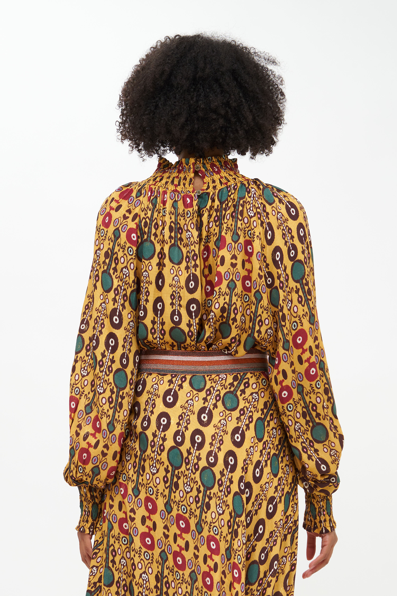 High Neck Blouse- Fortela Saffron