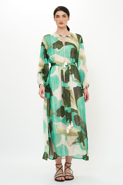 Belted Long Sleeve Shift Maxi- Ginkgo Green – OLIPHANTDESIGN