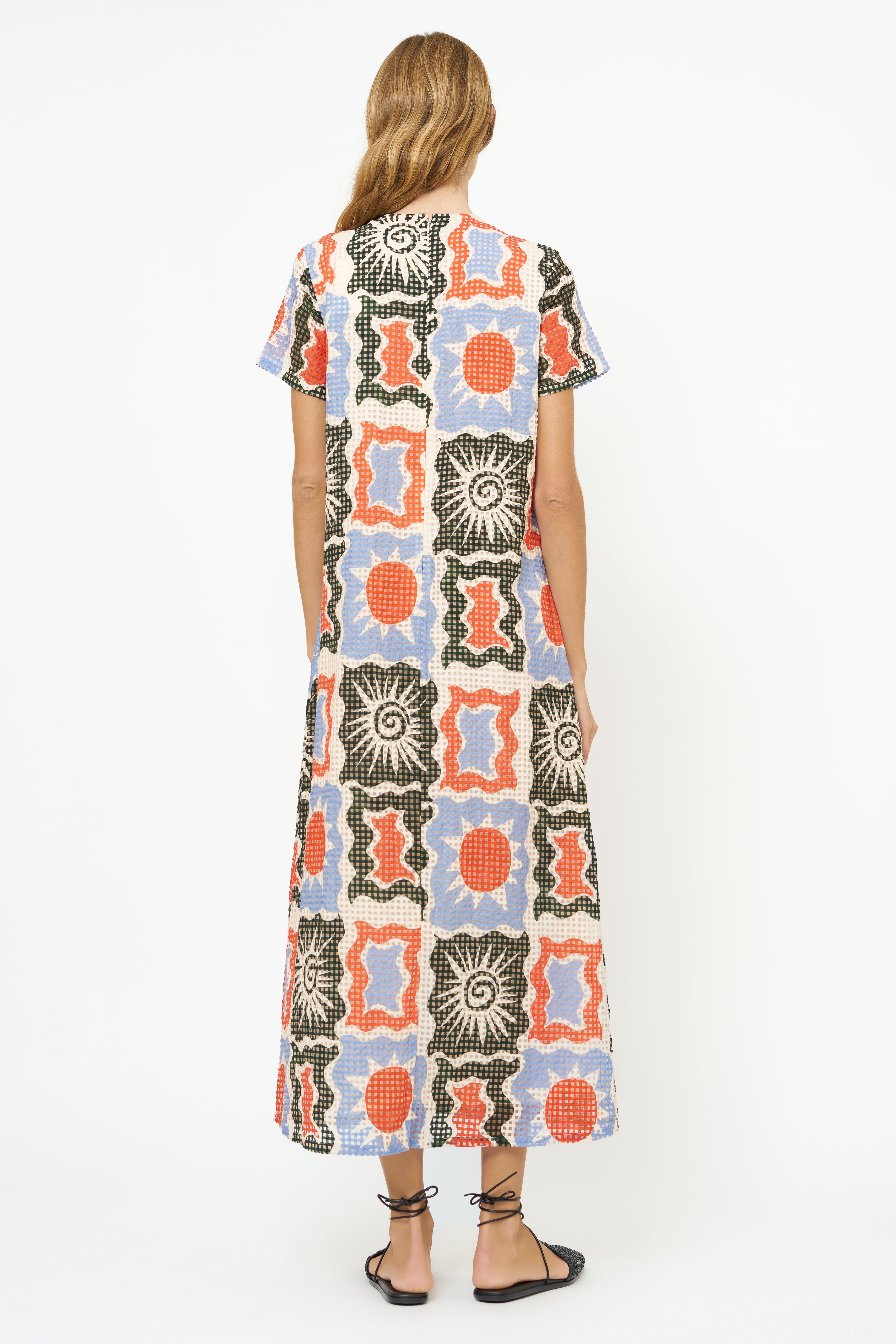 Short Sleeve Shift Maxi- Helios Blue