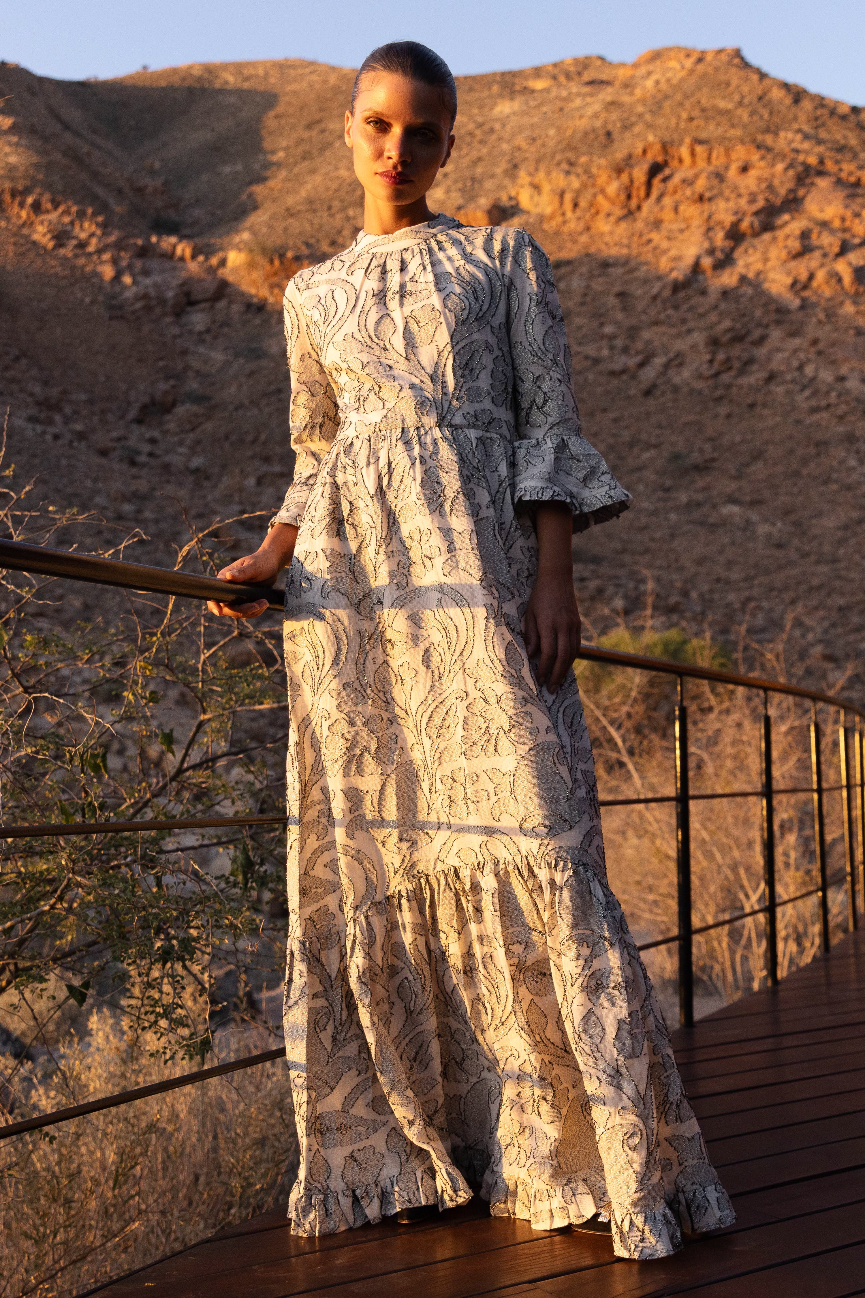 High Neck Bell Maxi- Herod Cream