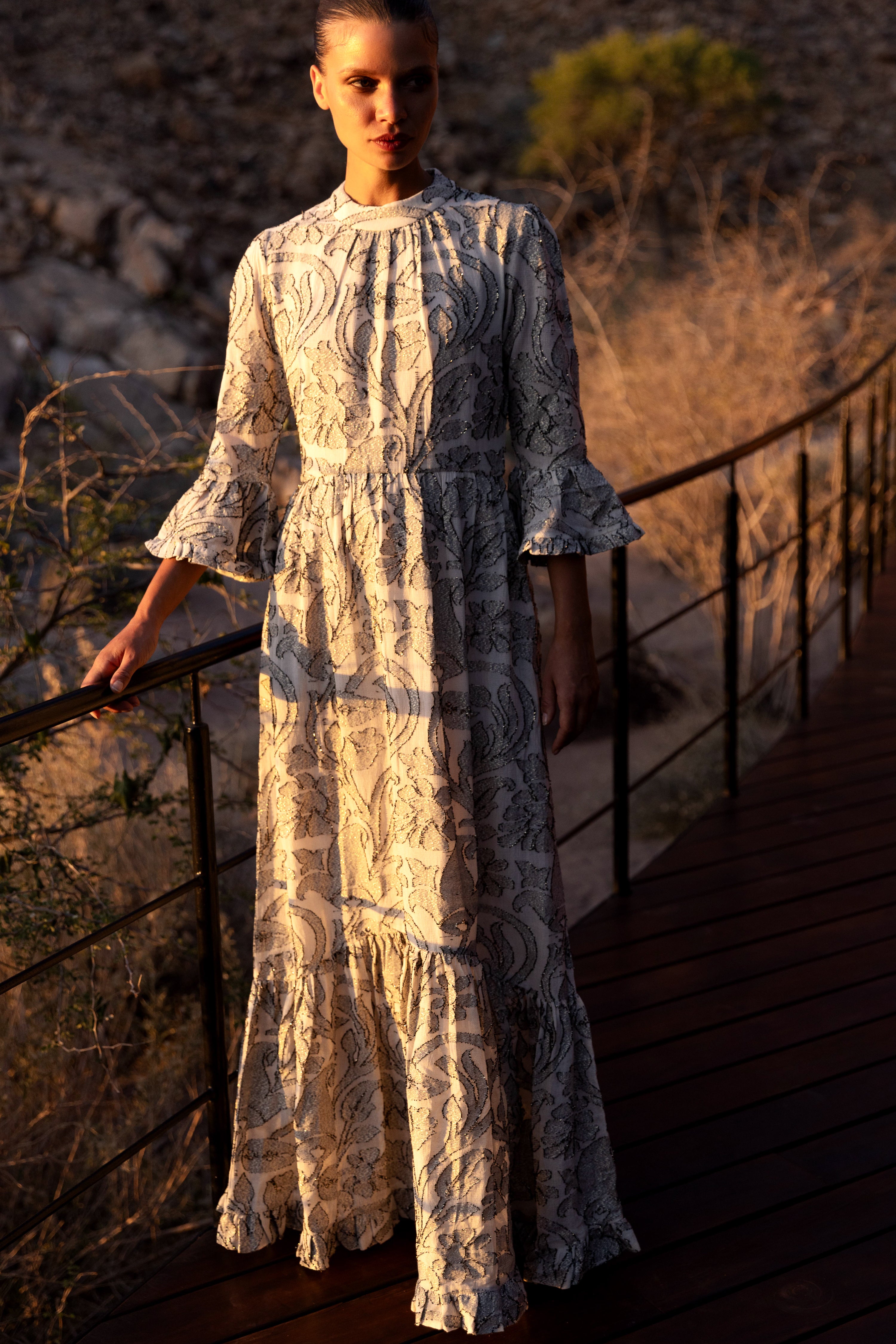 High Neck Bell Maxi- Herod Cream