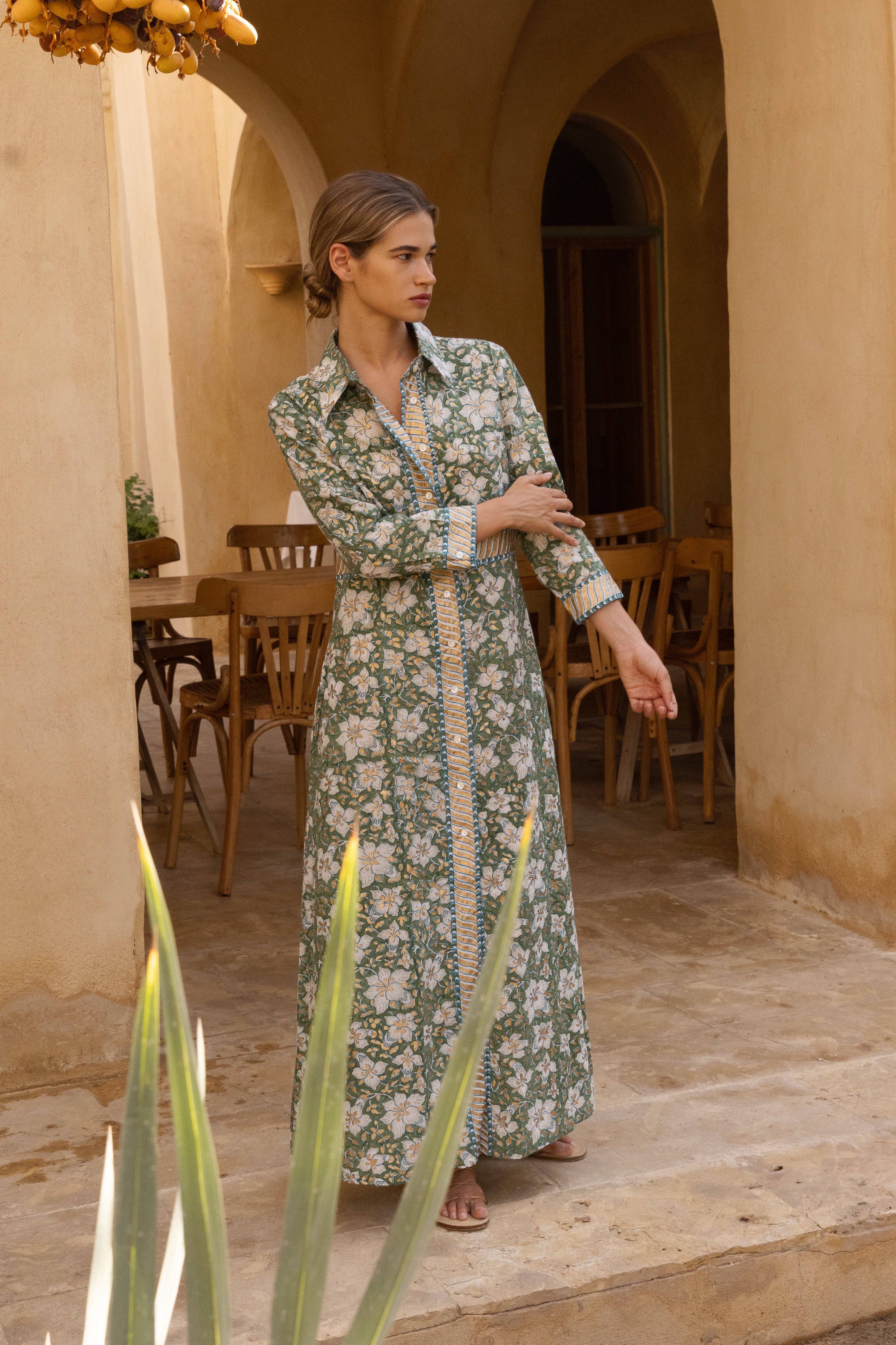 Shirt Dress Maxi- Ivy Olive