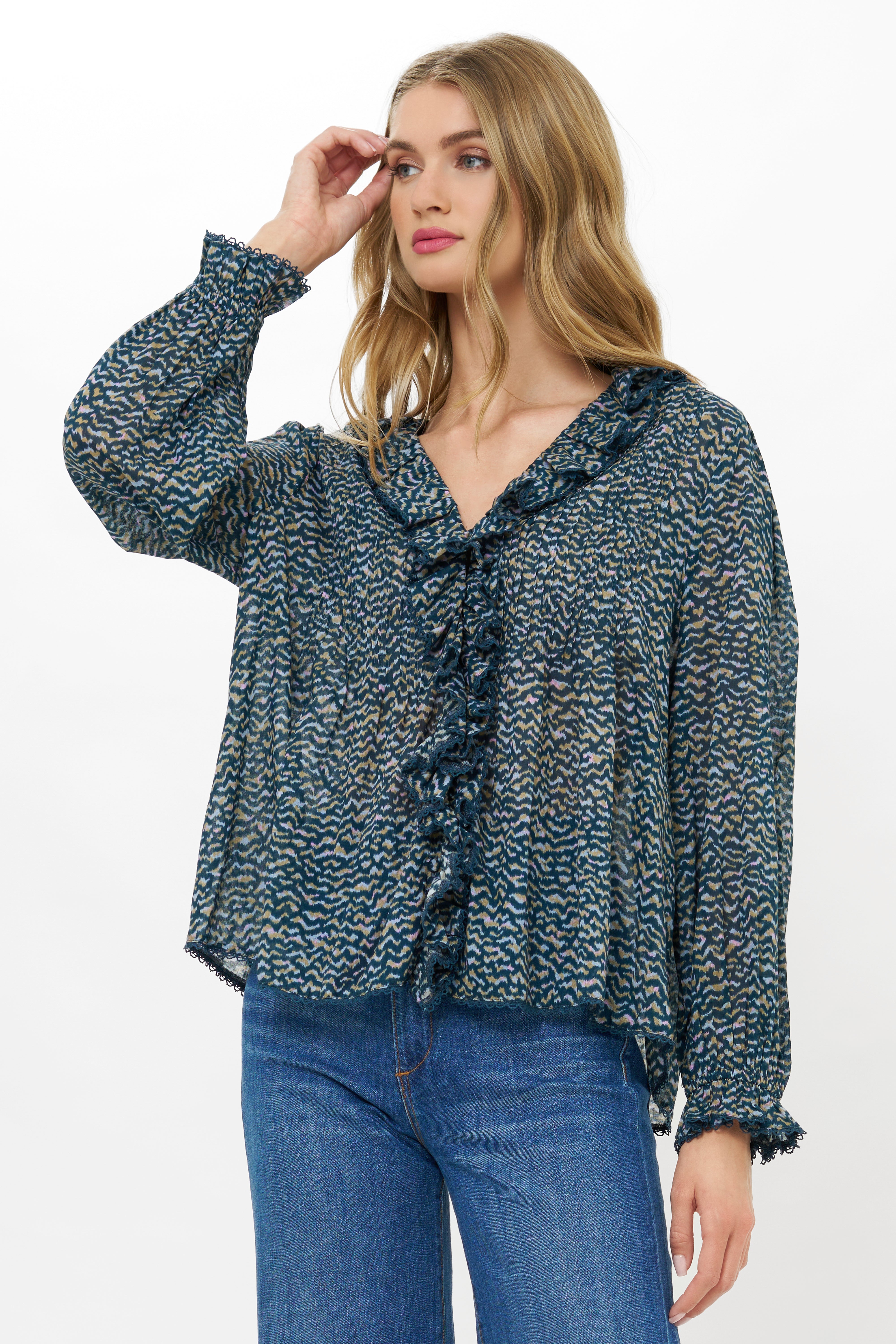 Mila Top- Jag Navy