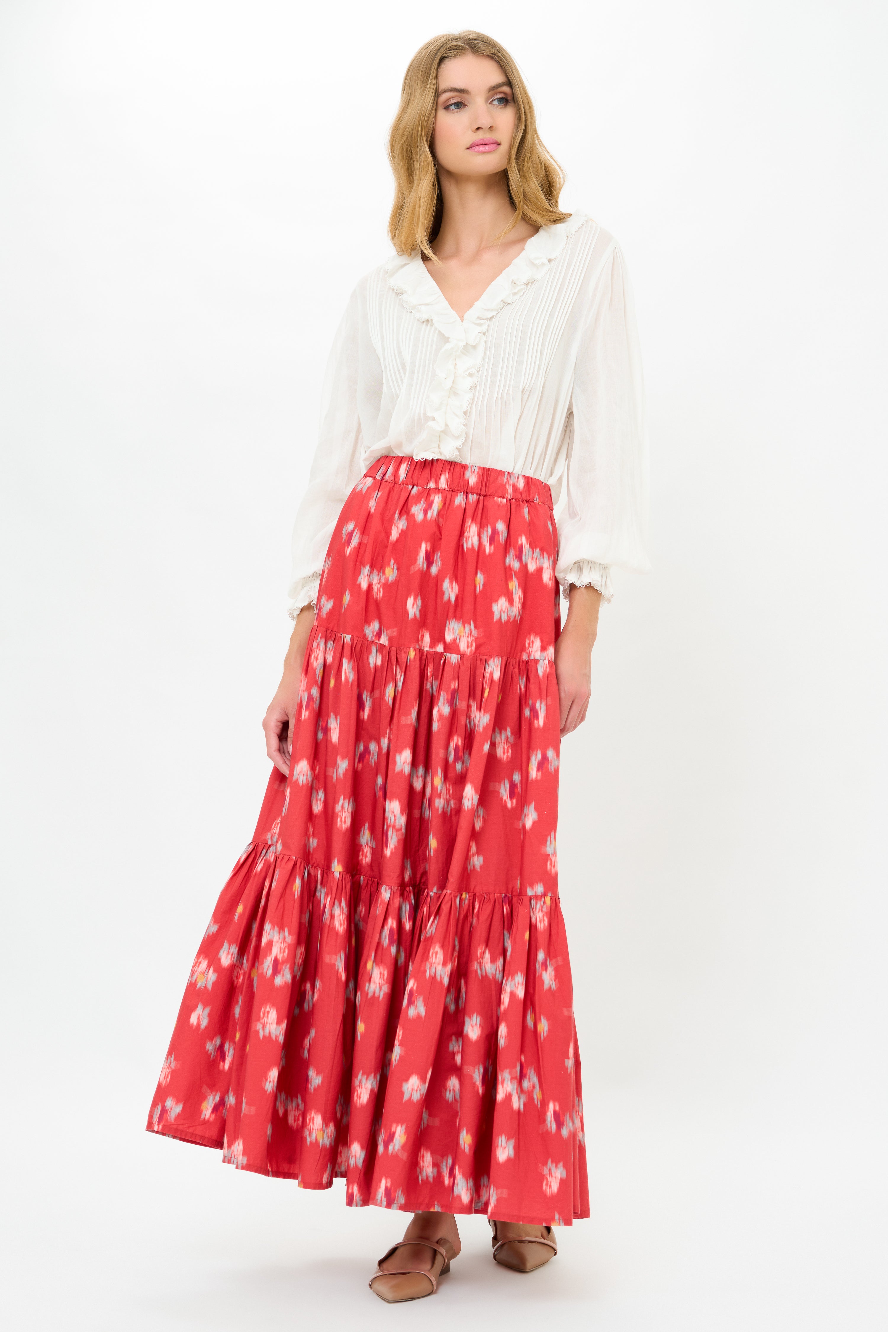 Tiered Maxi Skirt- Lebombo Rust