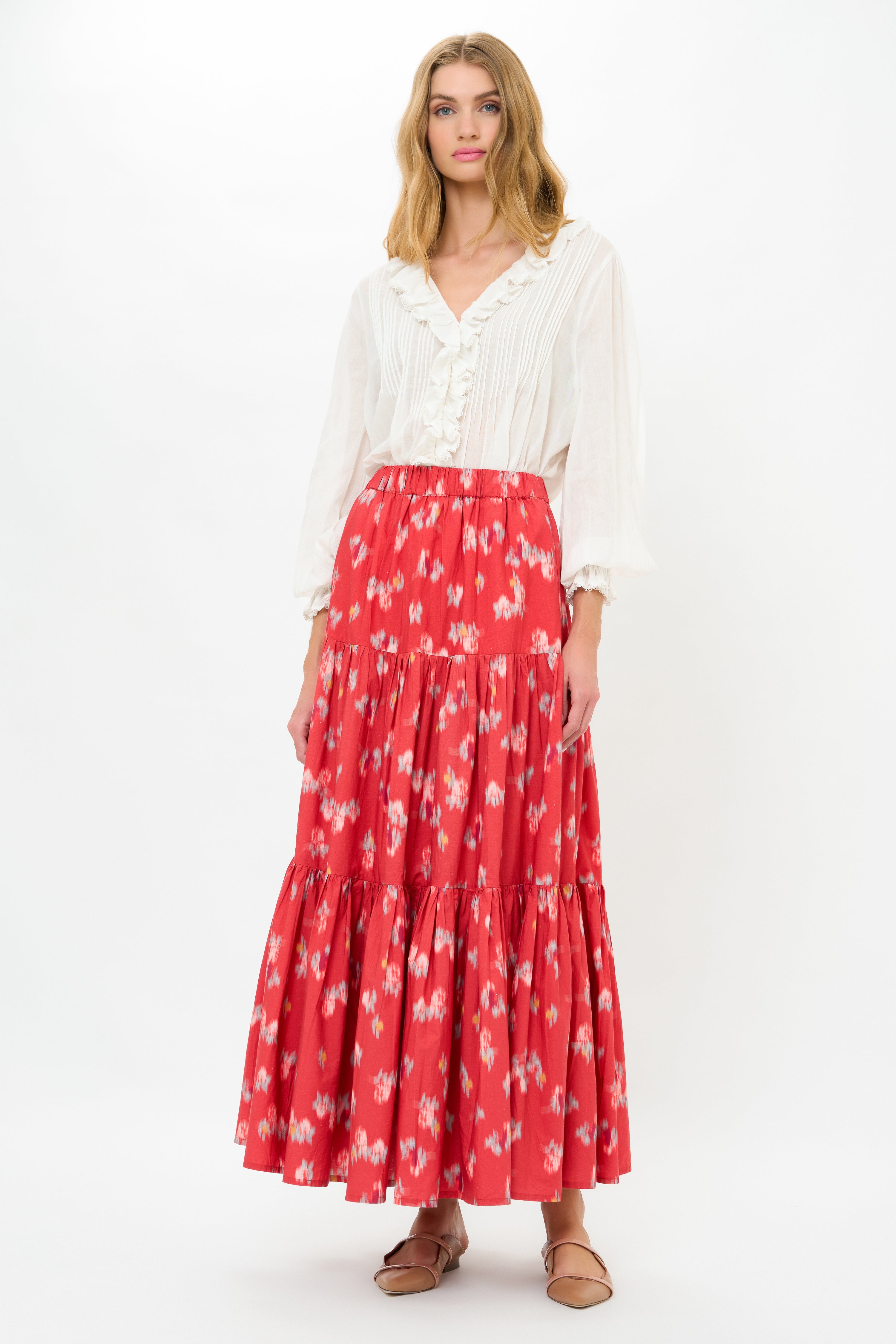 Tiered Maxi Skirt- Lebombo Rust