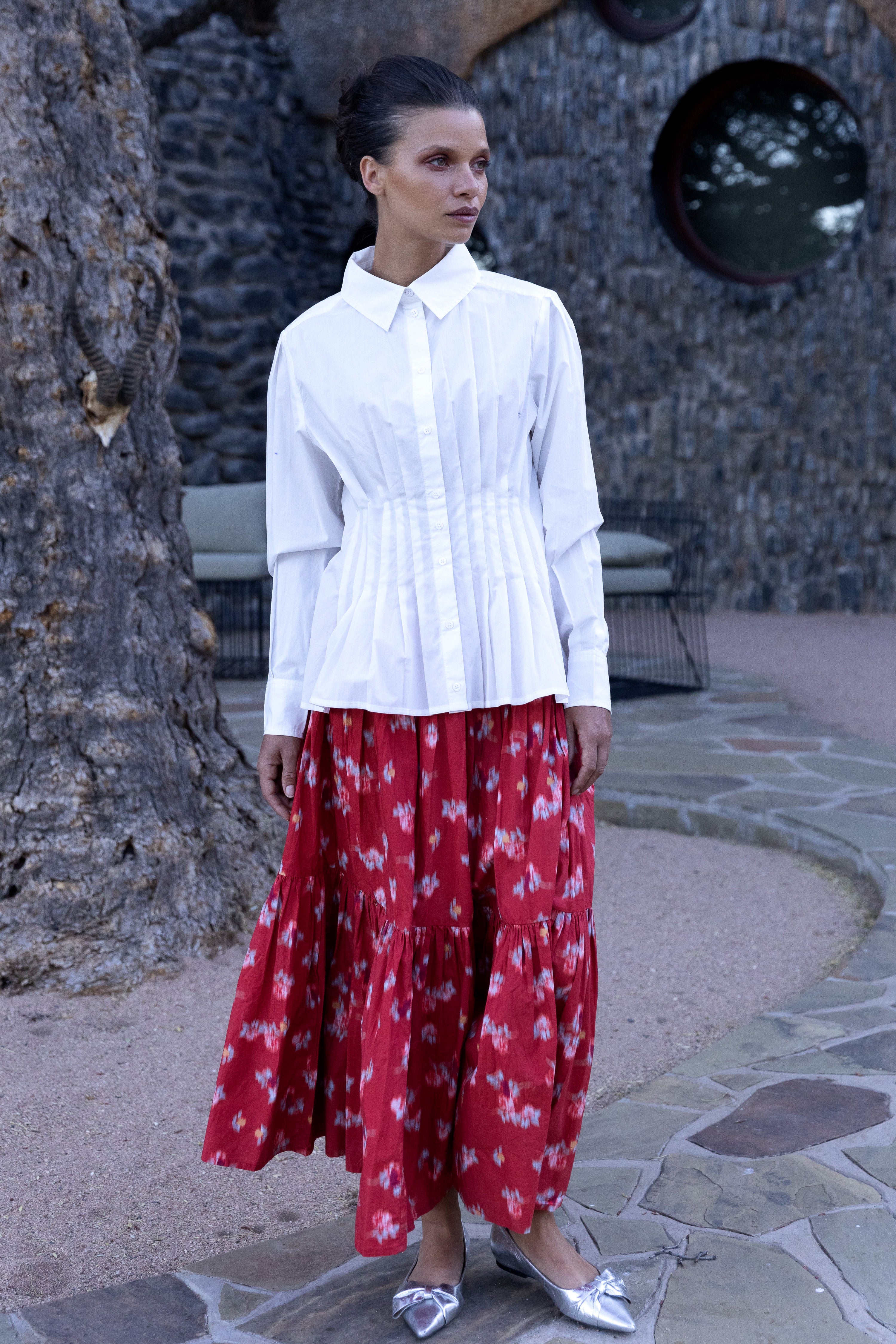 Tiered Maxi Skirt- Lebombo Rust