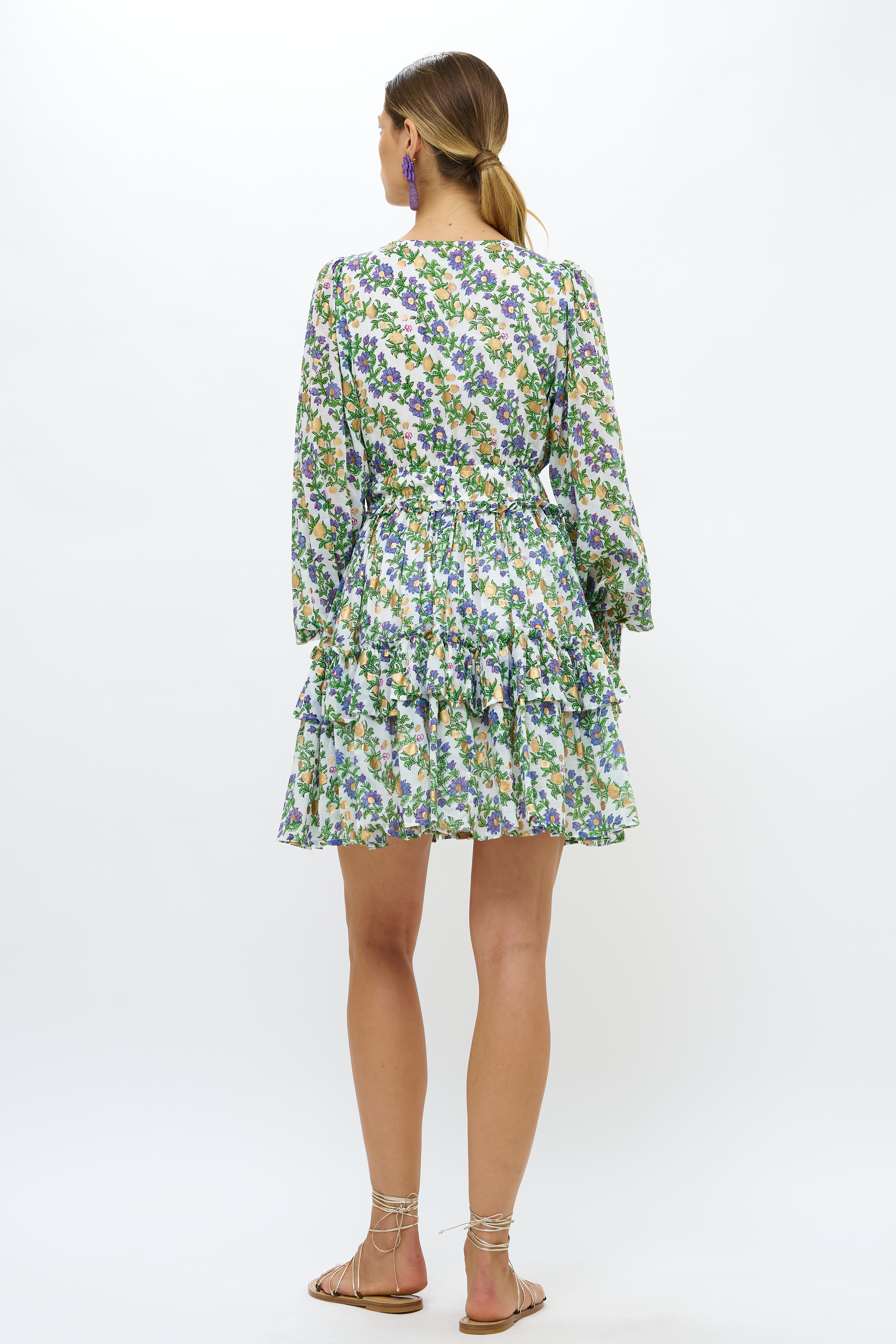 Smocked Waist V-Neck Mini- Lupina Peri