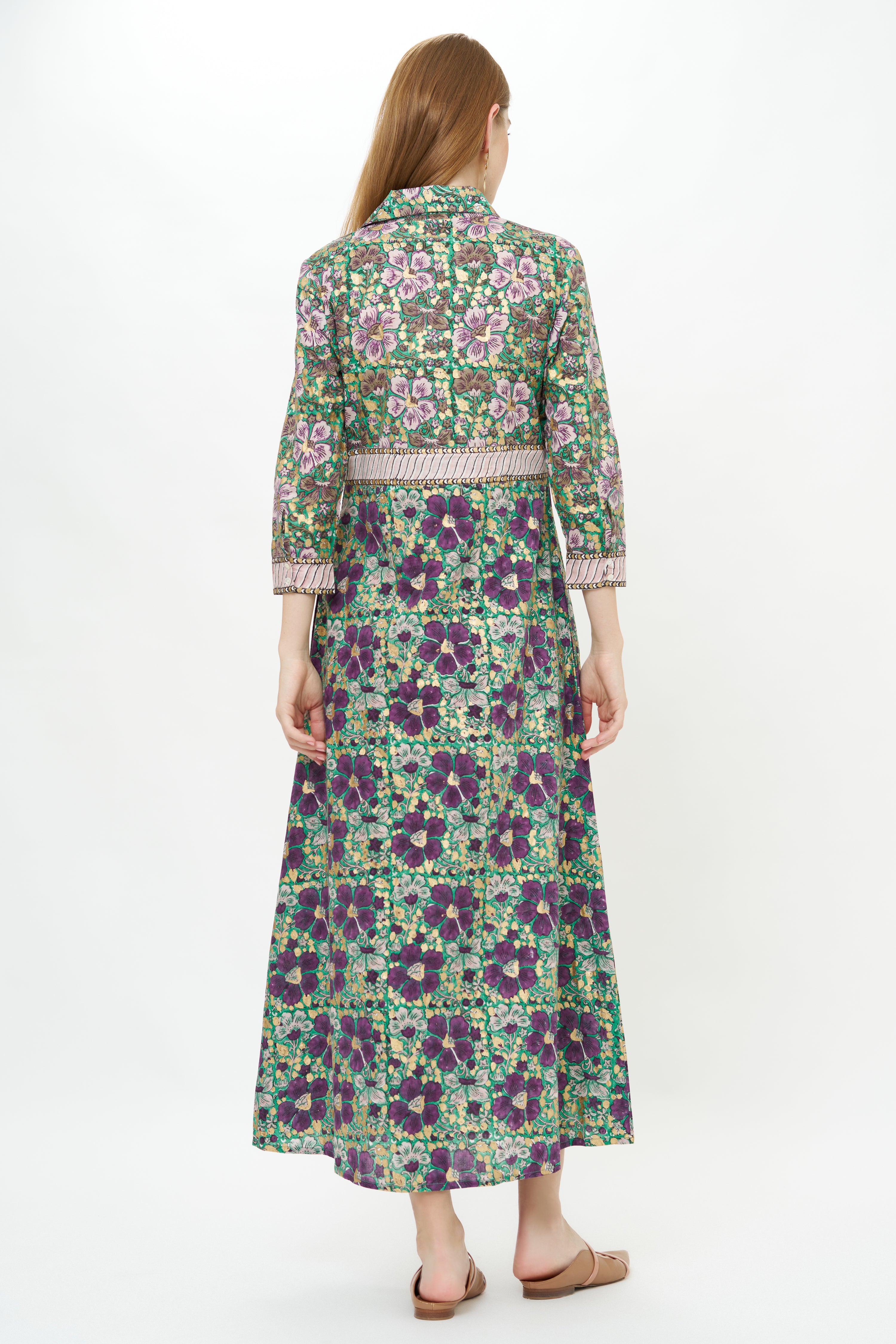 Shirt Dress Maxi- Matera Green