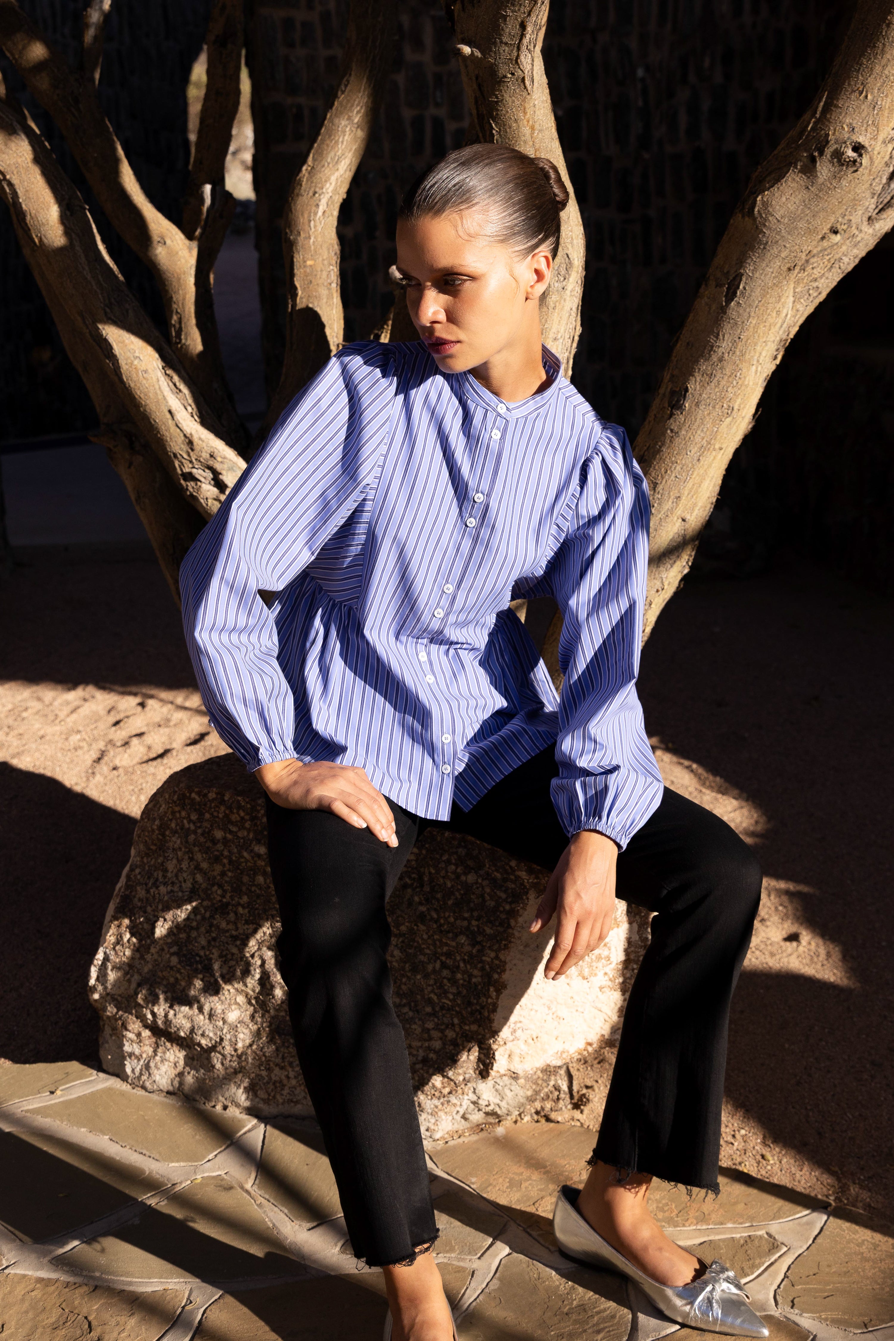 Avery Top- Merrill Blue