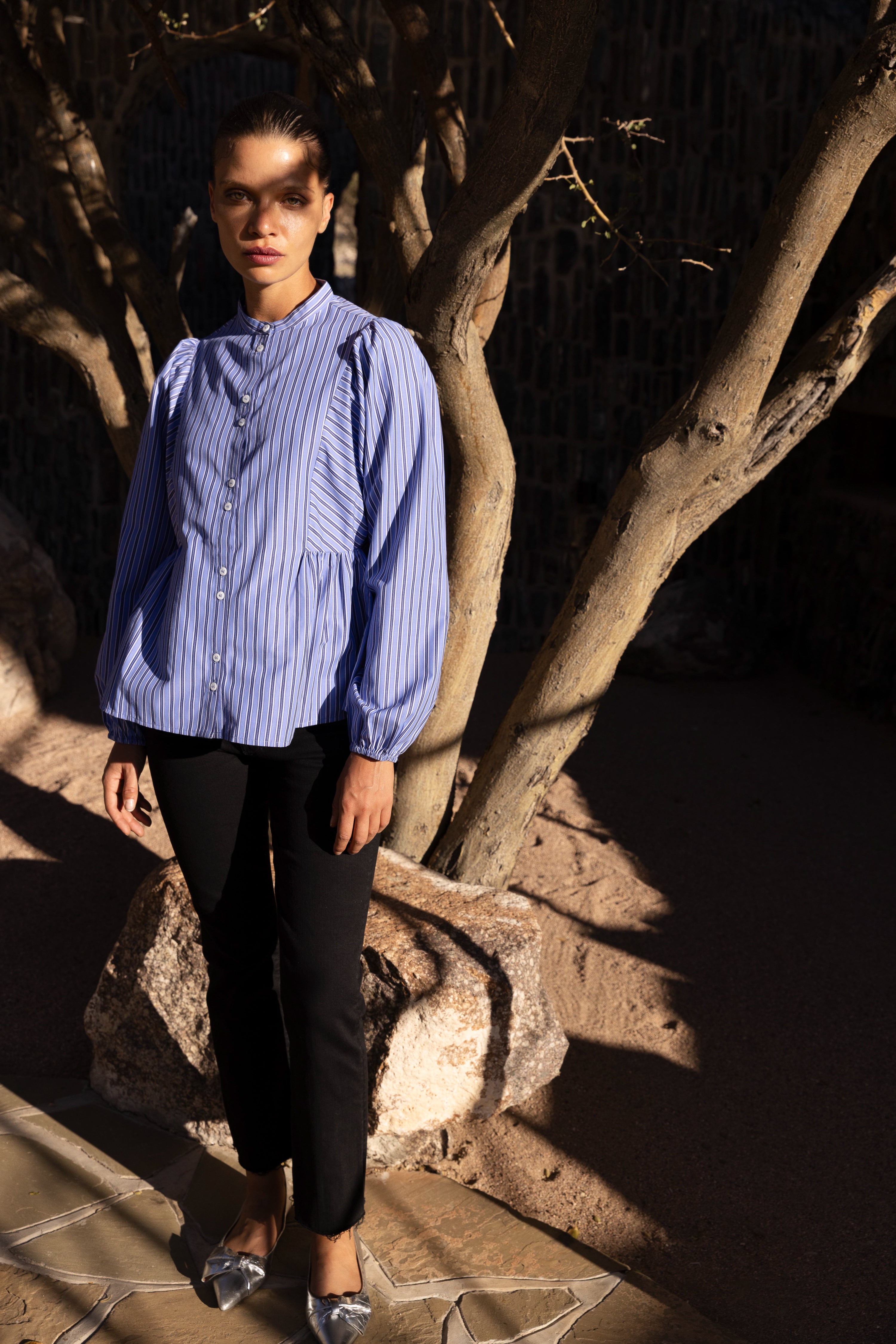 Avery Top- Merrill Blue