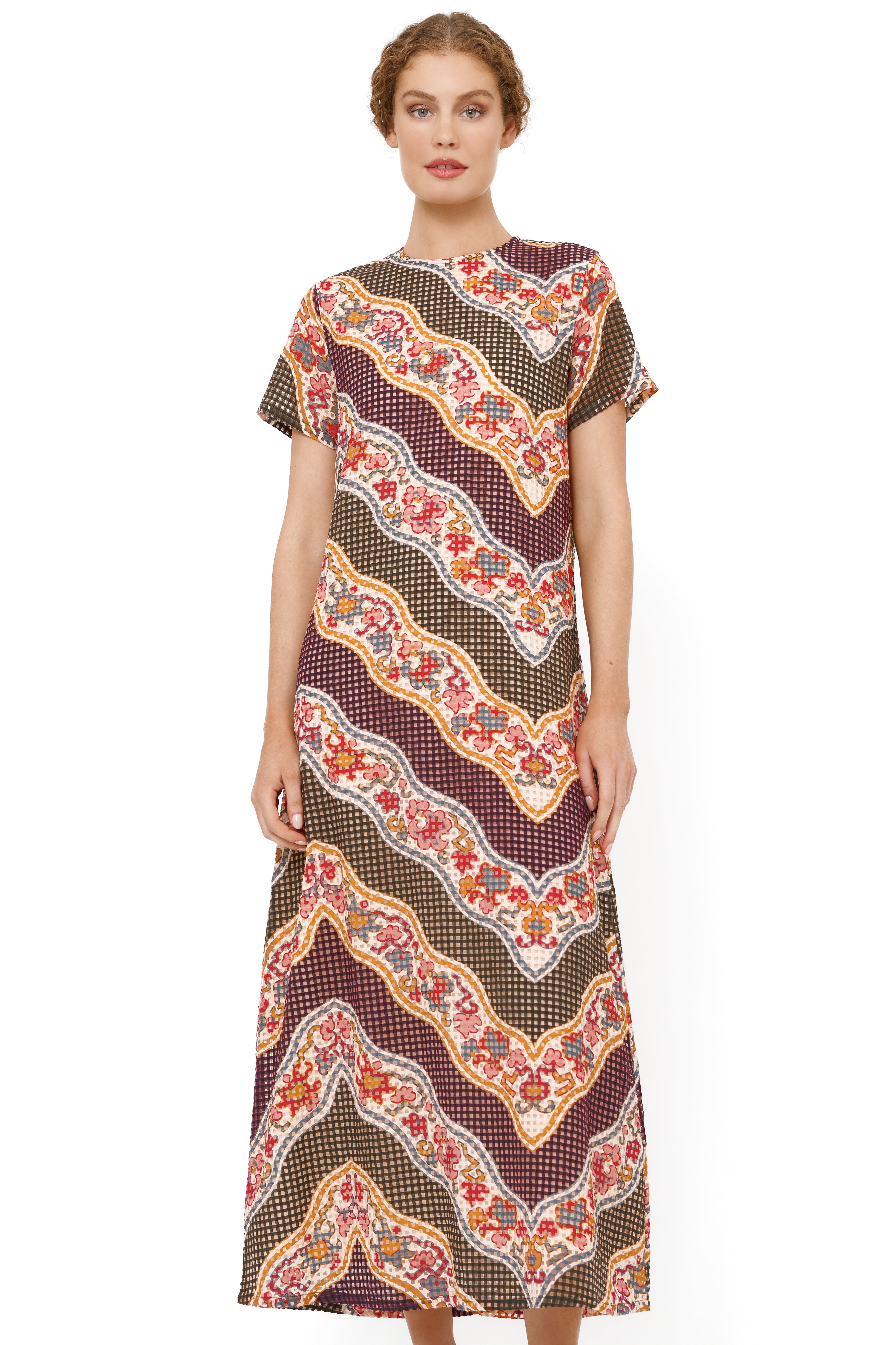 Short Sleeve Shift Maxi- Montezuma Green