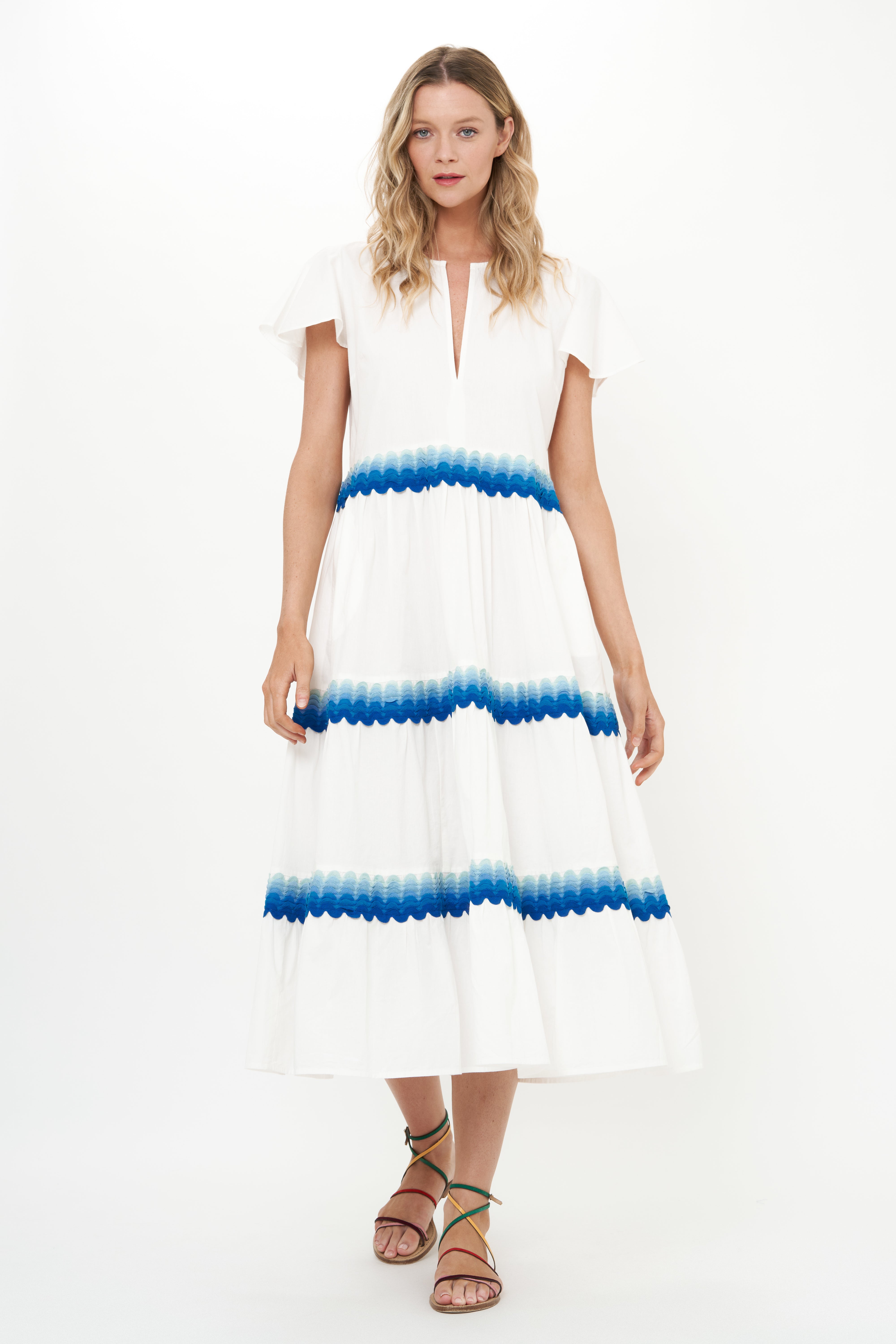 V-Neck Maxi- Pacifica Blue