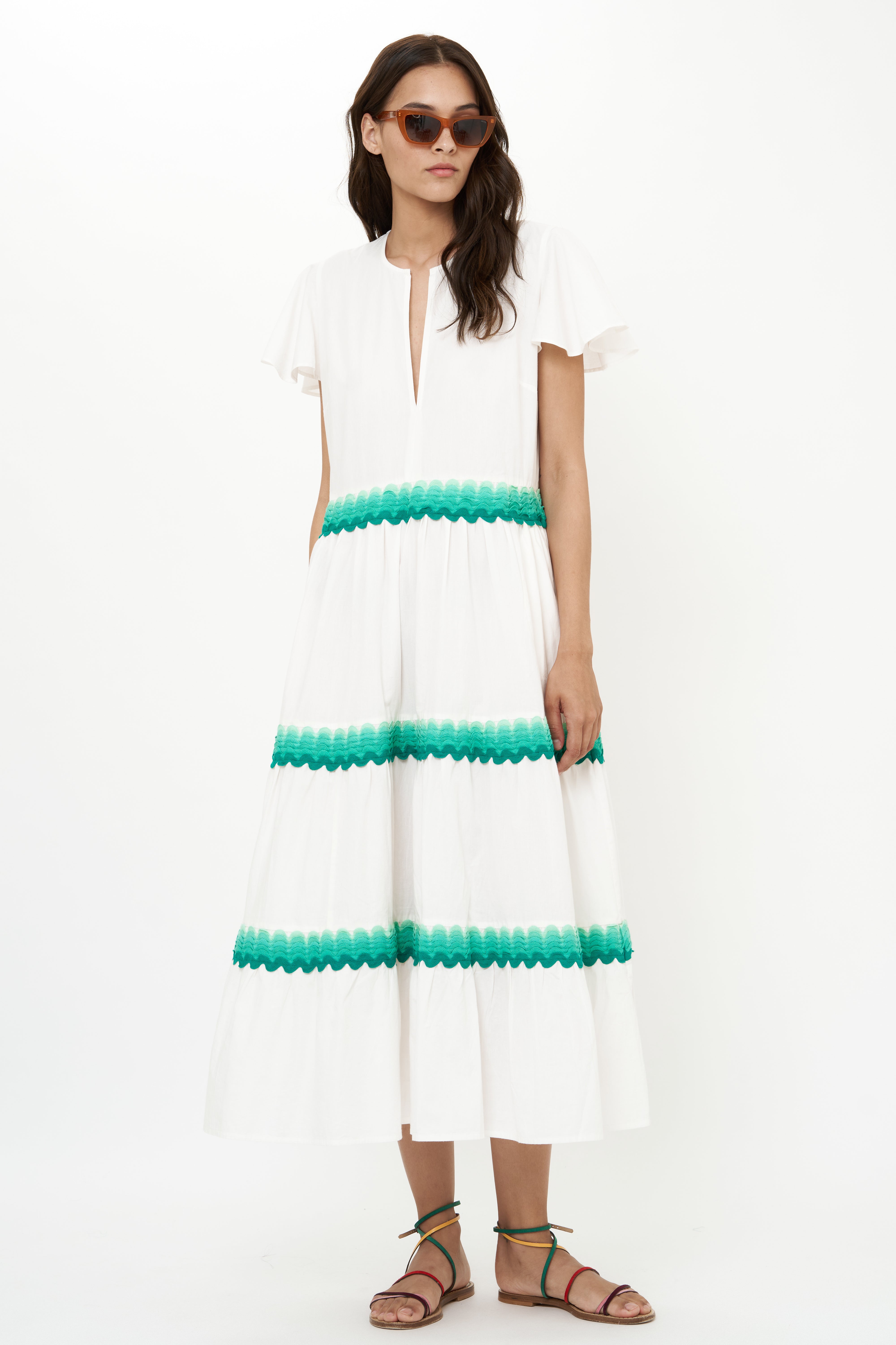 V-Neck Maxi- Pacifica Aqua