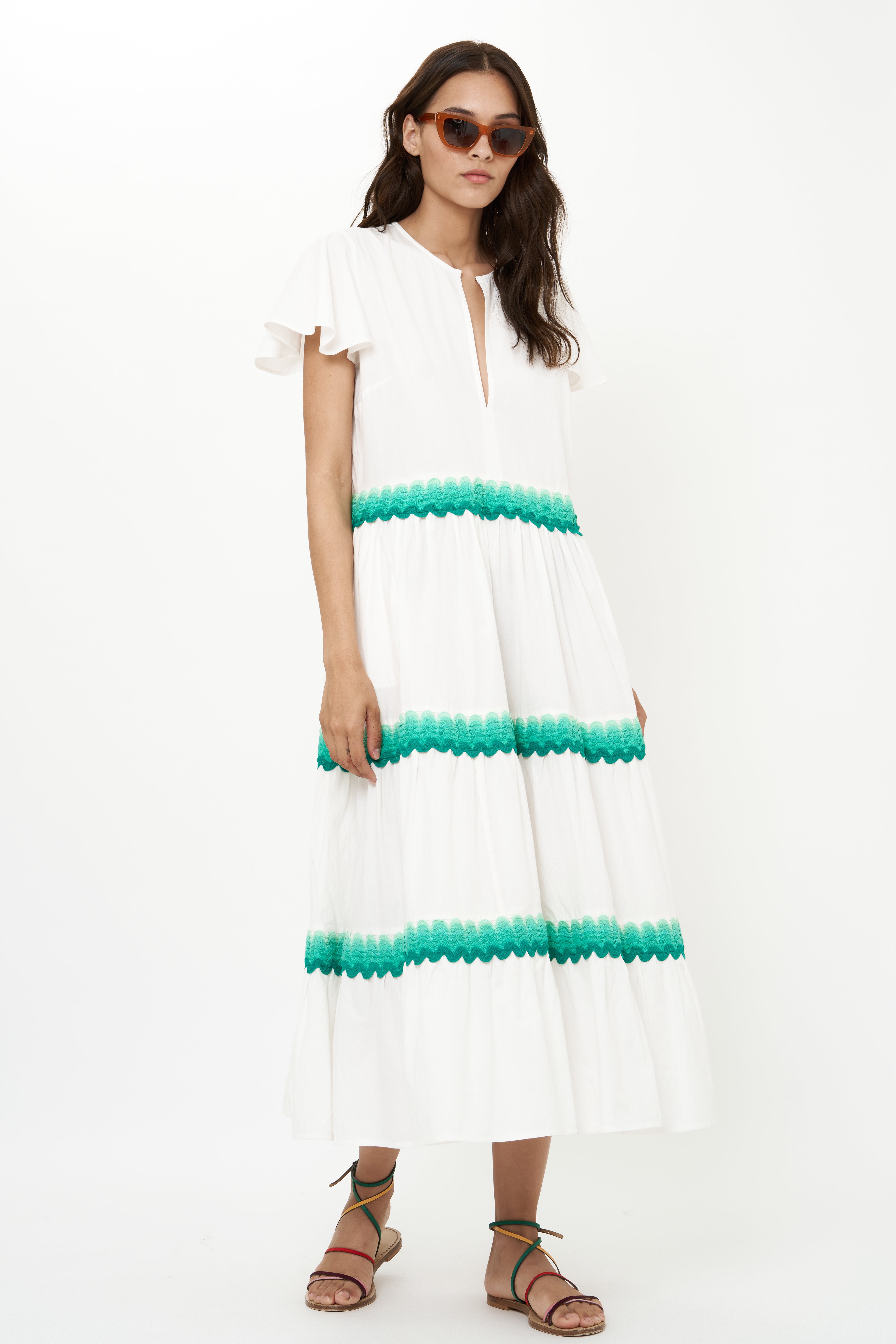 V-Neck Maxi- Pacifica Aqua