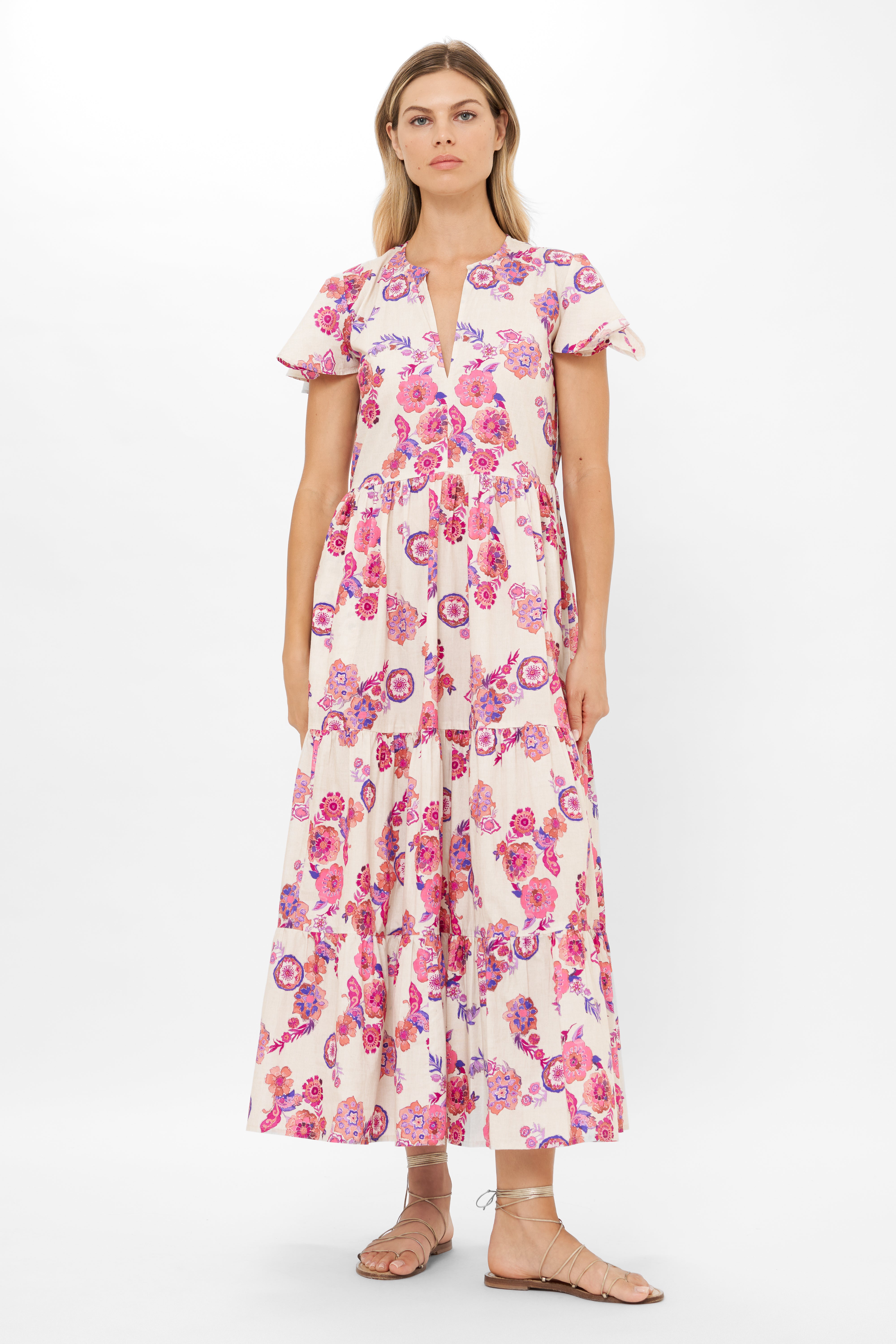 V-Neck Maxi- Pretoria Pink