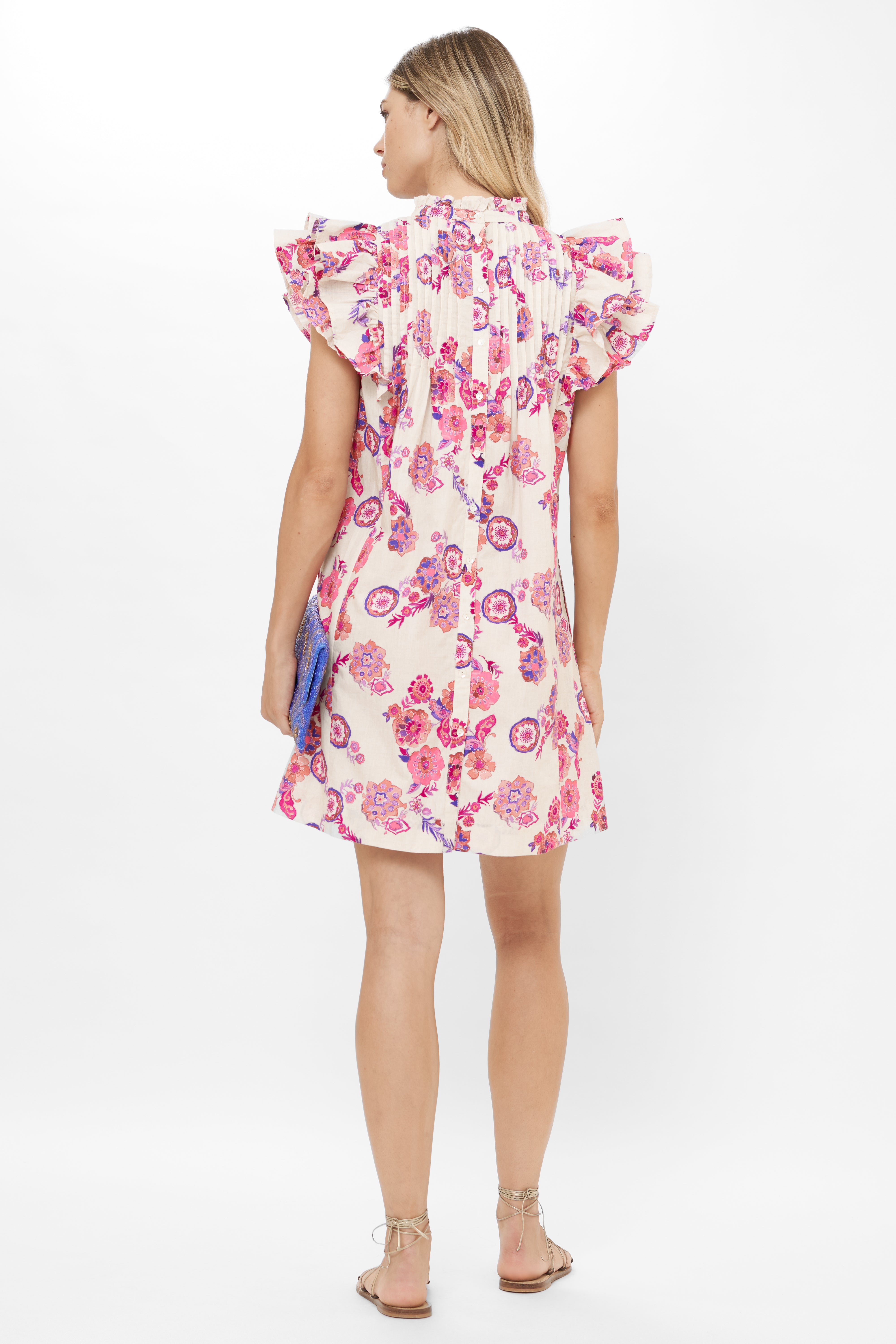 Pintuck Ruffle Mini- Pretoria Pink