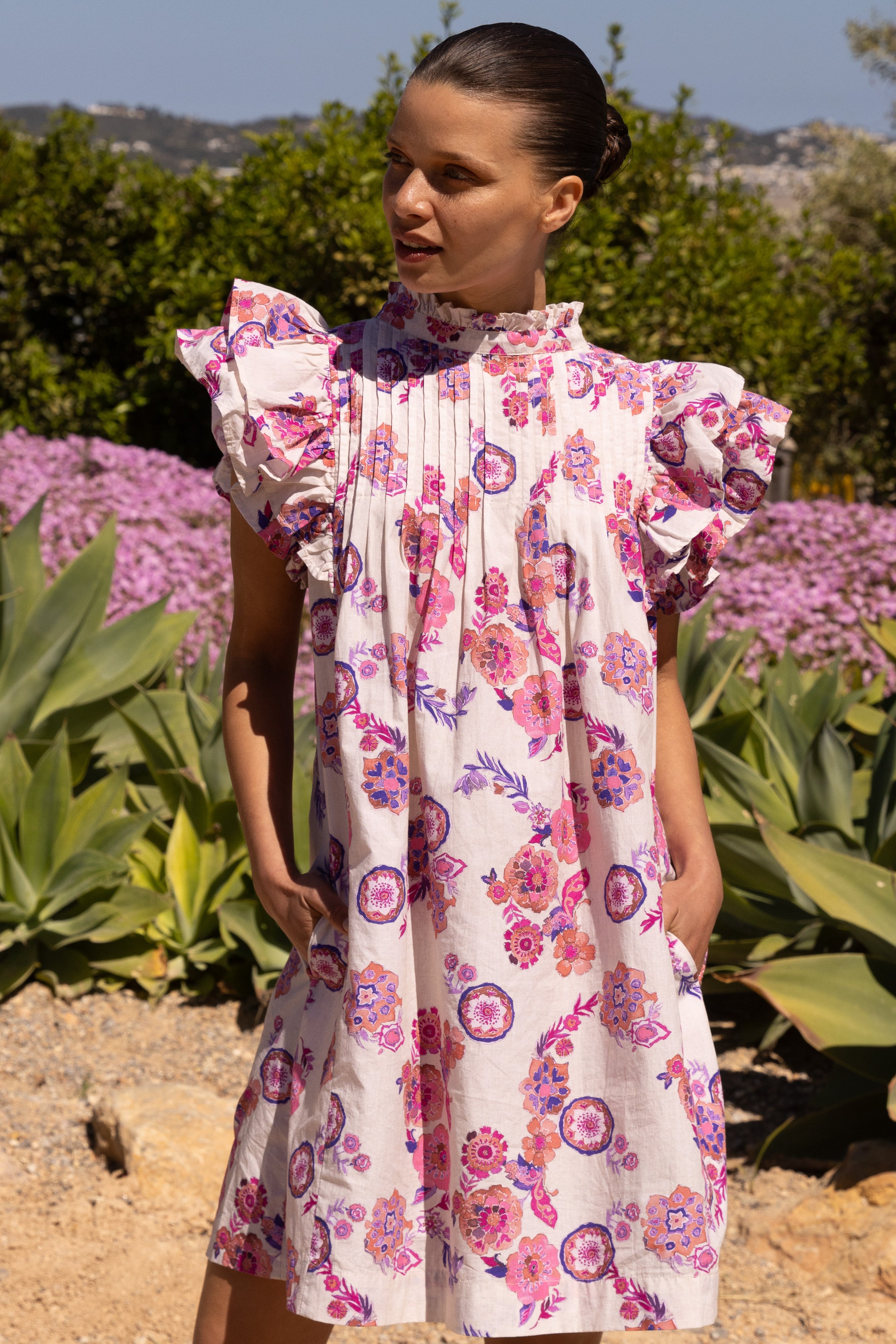 Pintuck Ruffle Mini- Pretoria Pink