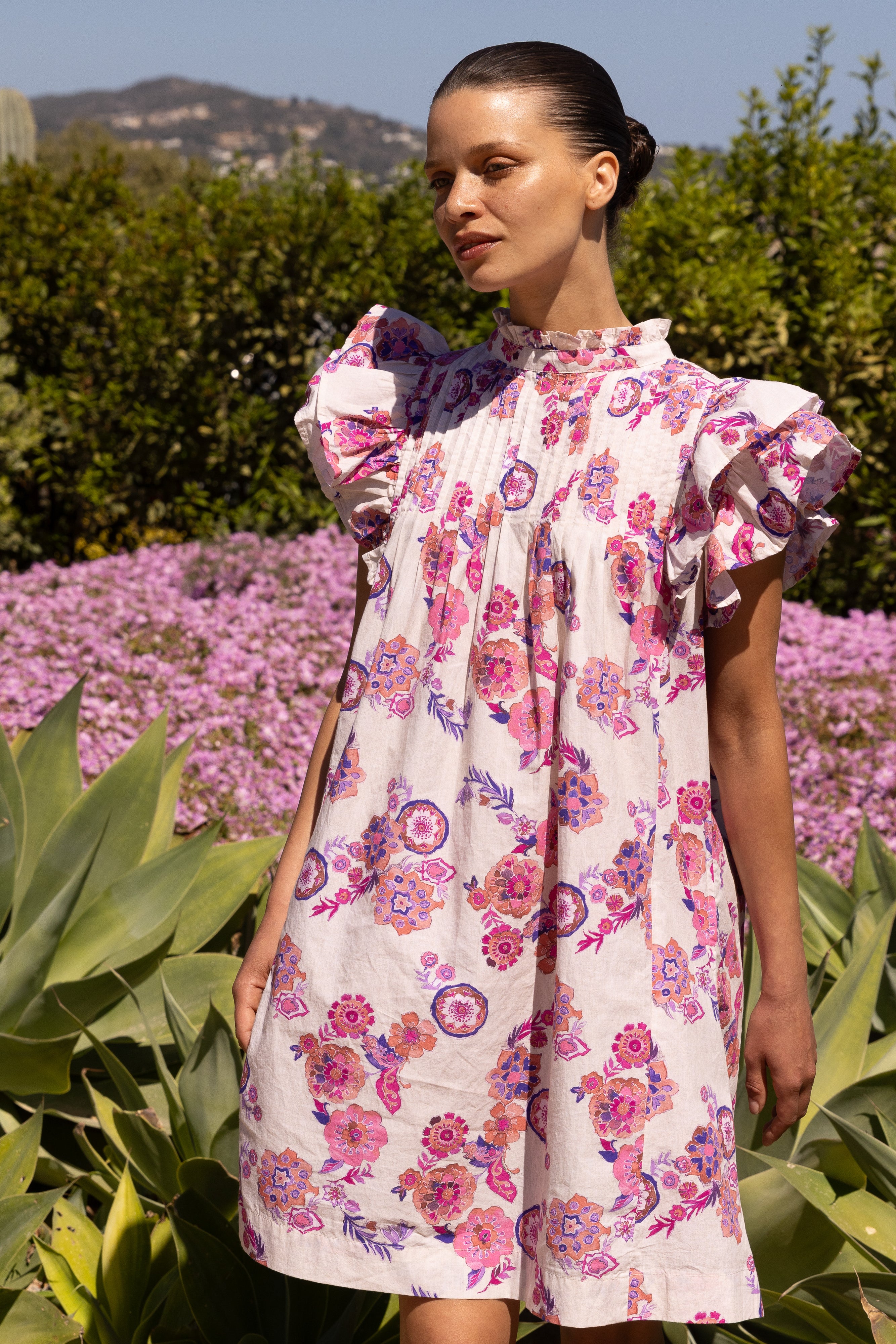 Pintuck Ruffle Mini- Pretoria Pink