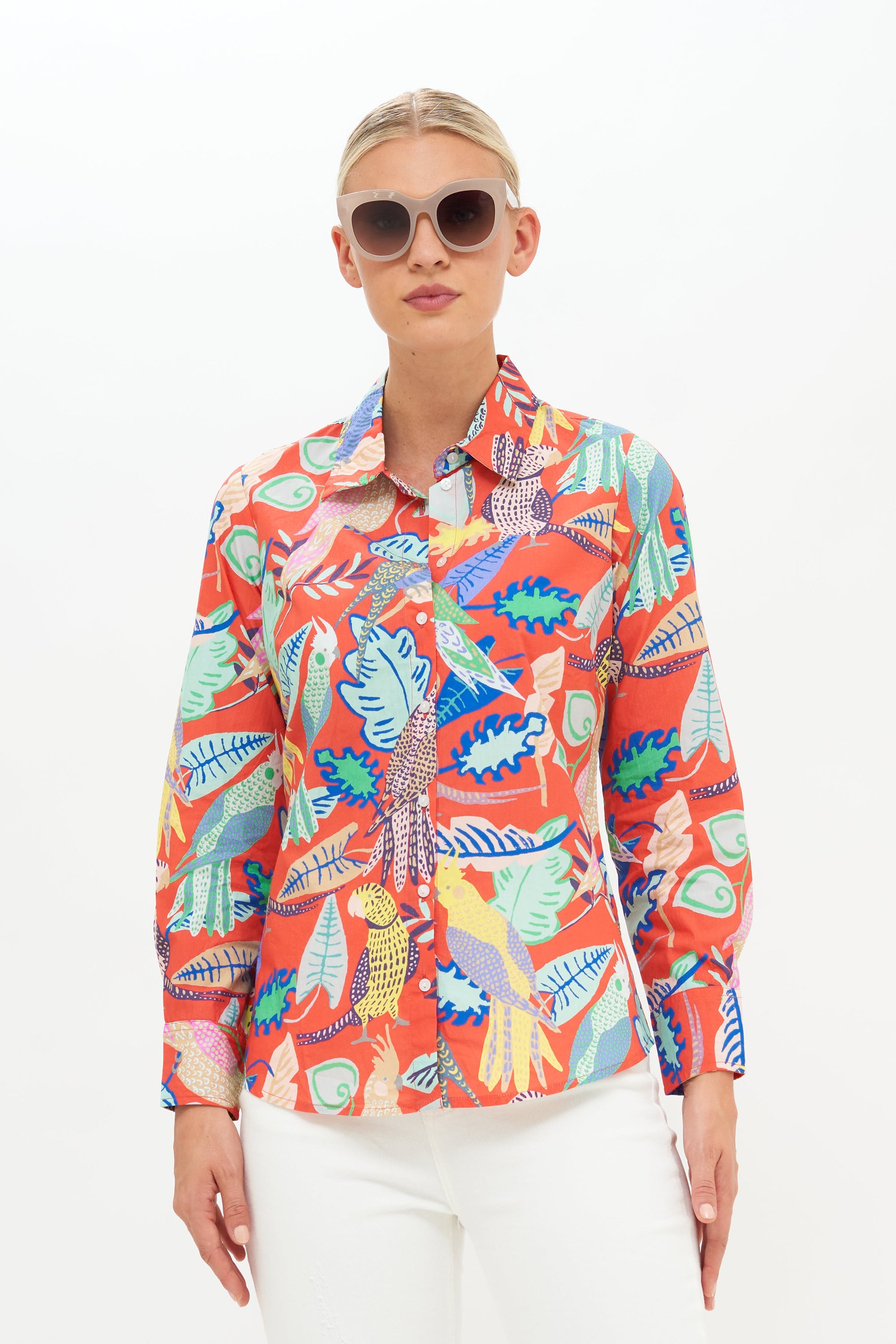 Button Down- Polly Coral