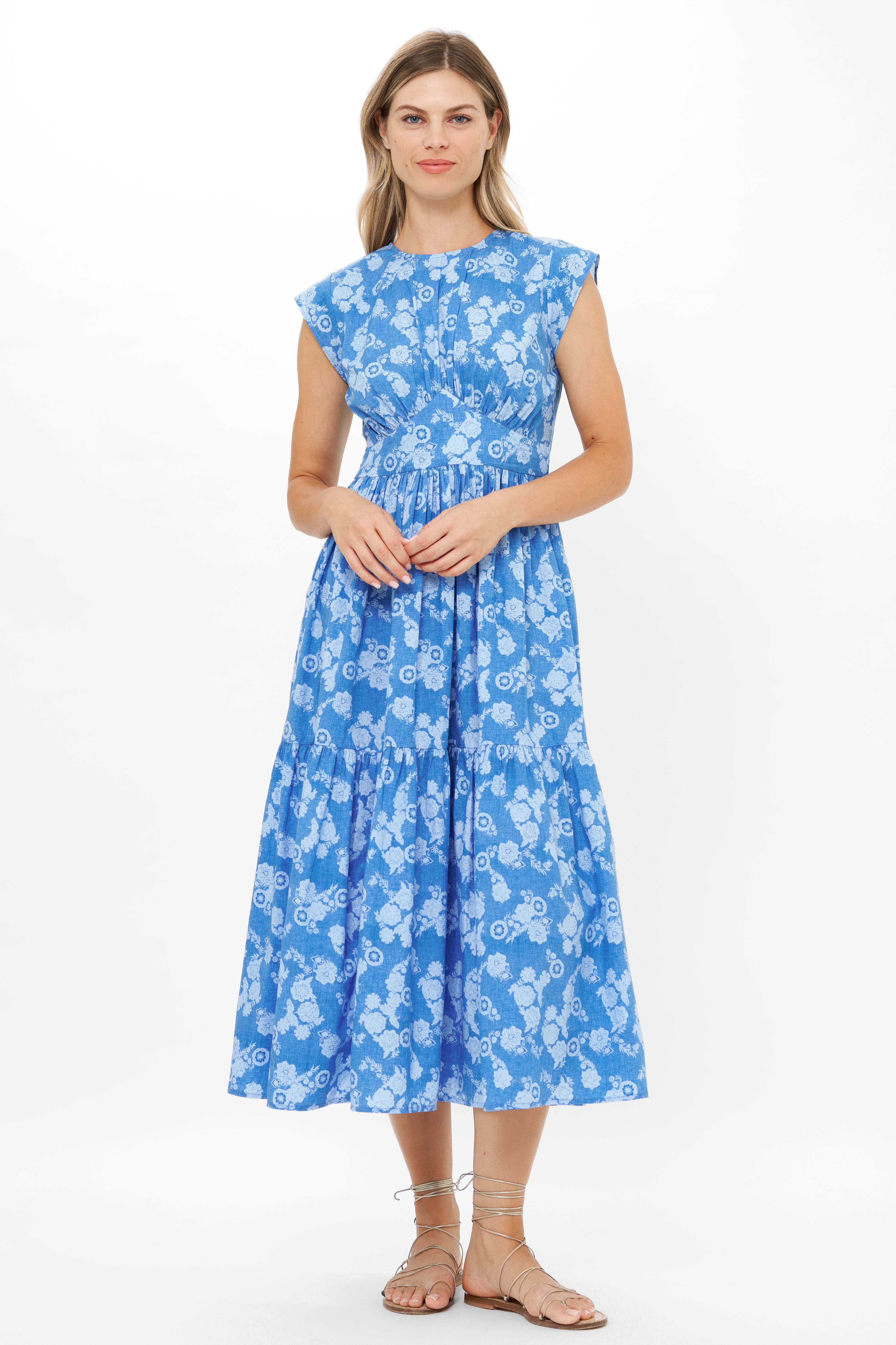 Cap Sleeve Midi- Pretoria Navy