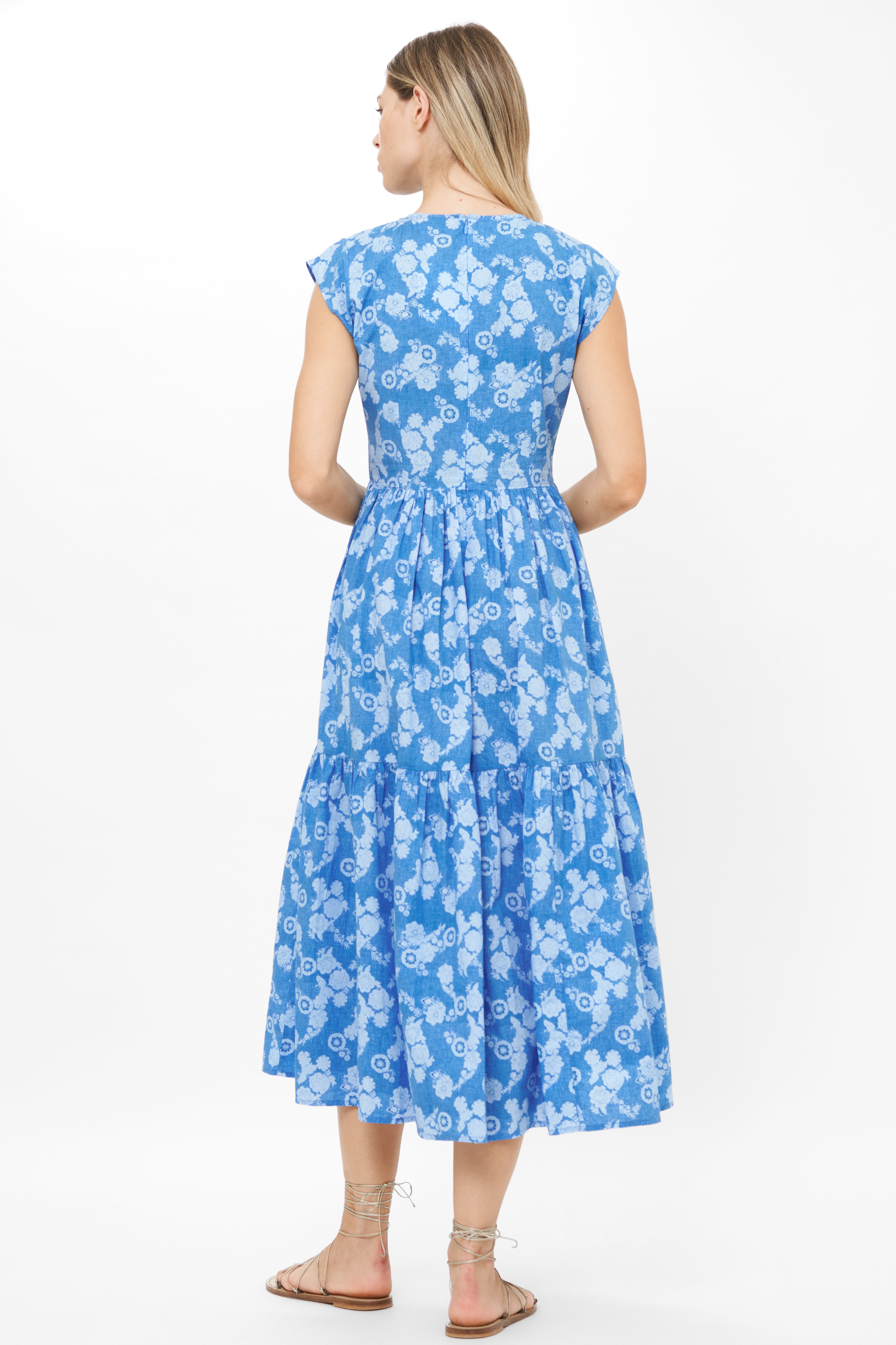 Cap Sleeve Midi- Pretoria Navy